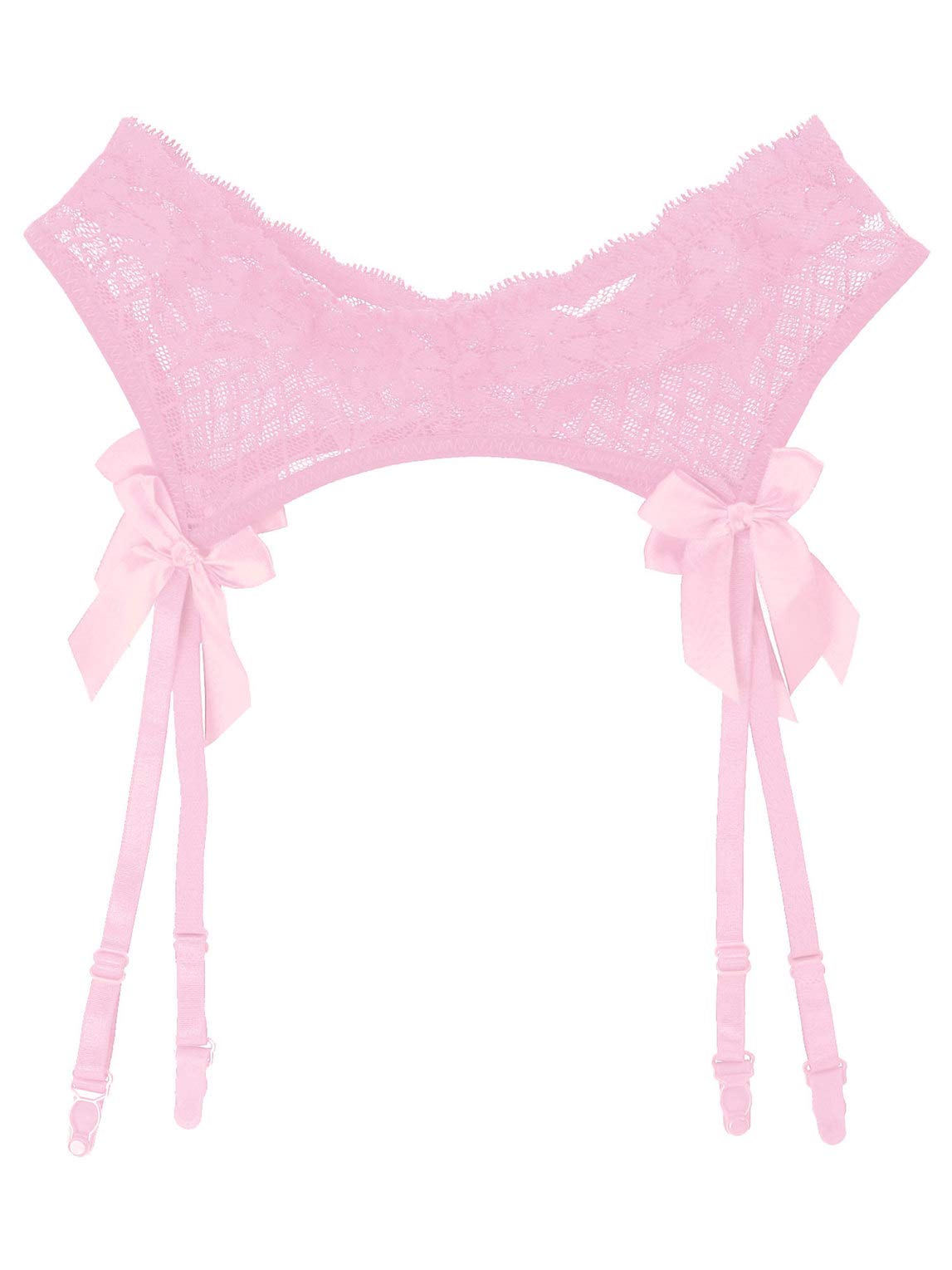 ACSUSS Men's Sheer Lace Suspenders - Adjustable Elastic Waistband Garter Belt with Bowknot for Stockings | Crossdressing & Lingerie Fashion | Perfect for Cosplay, Role Play and Sensual Occasions
