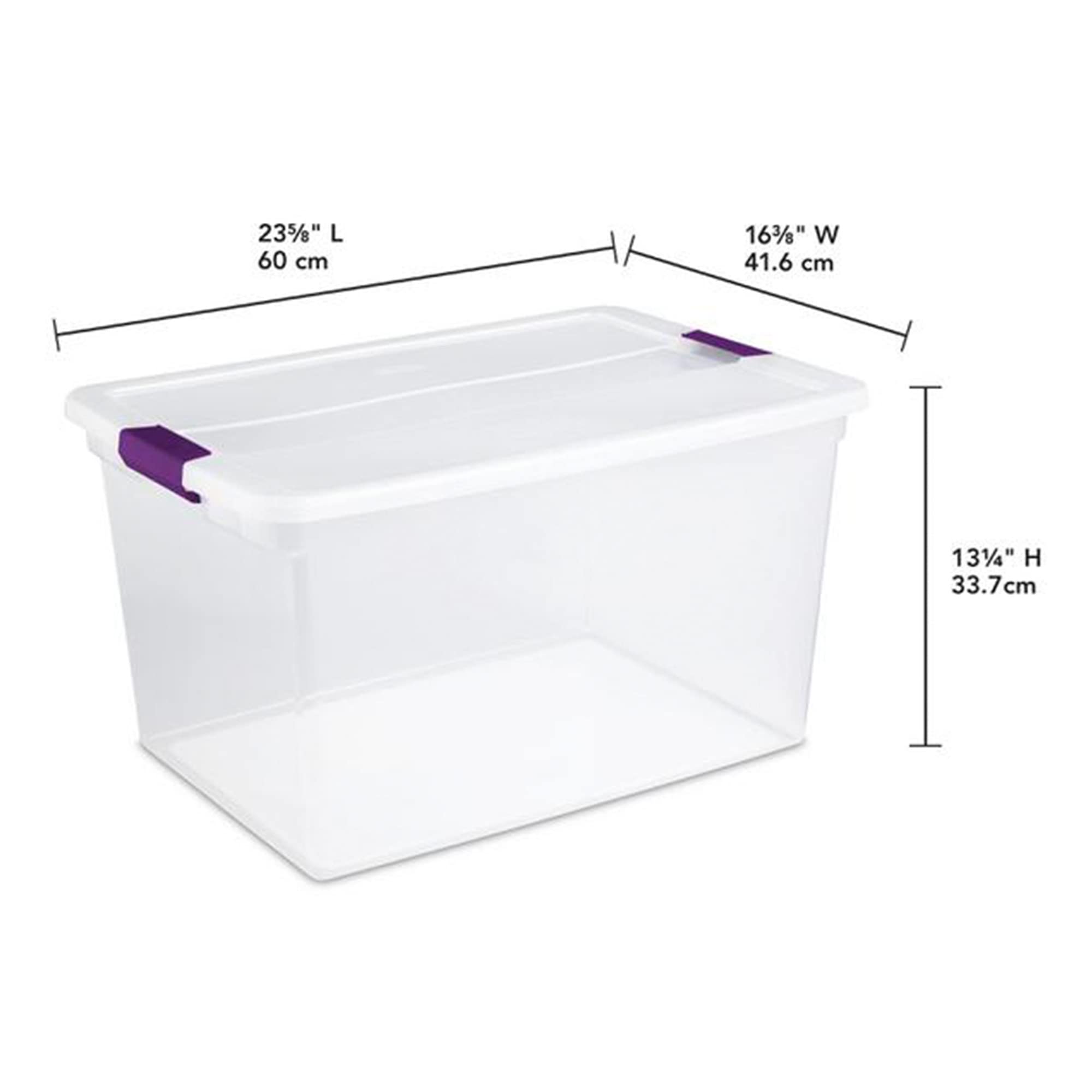 Sterilite Clear Plastic Storage Bins with Lids - 6 Pack 64 Quart & 6 Pack 66 Quart Organizing Containers for Home, Office, Garage & Moving Storage - Stackable & Durable