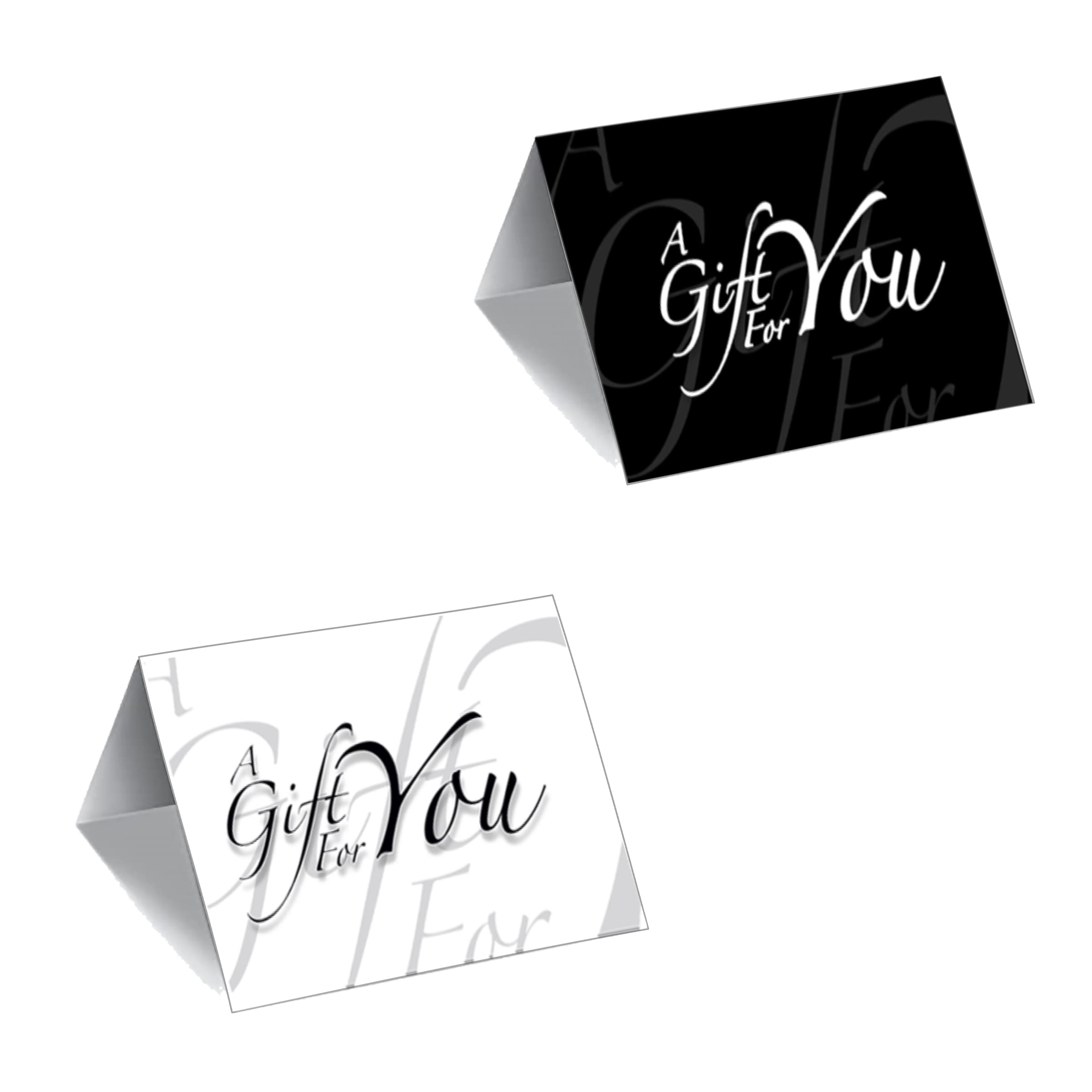 Black and White Italic Gift Card Presenters - 400 Pack Bulk Set for Business Gifting, Retail Displays & Holiday Present Wrapping