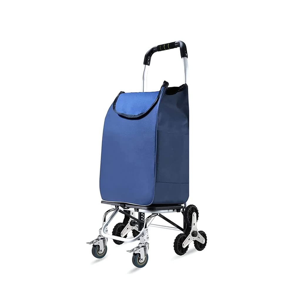 XBWZBXN Foldable Portable Shopping Cart with Hand Lever - Lightweight Grocery Trolley for Stairs, Supermarket & Home Use (Color: F) - Ideal for Grocery Shopping, Laundry & Outdoor Markets