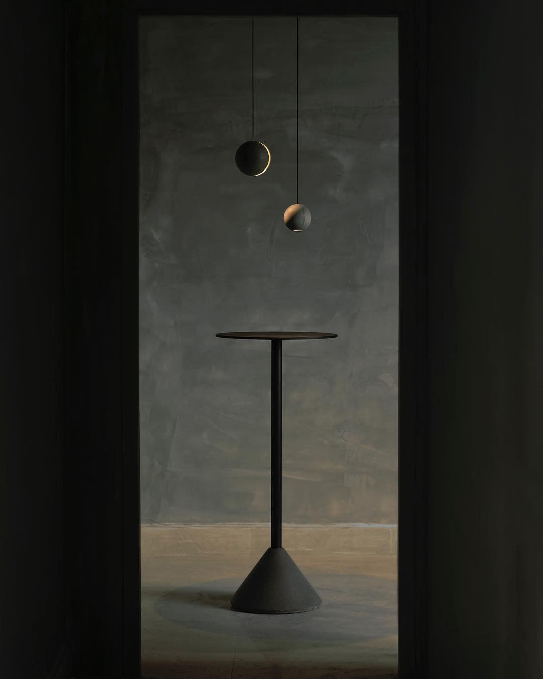 Moon Concrete Pendant Light - Modern Industrial Ceiling Lighting Fixture for Dining Room, Kitchen Island & Bedroom Decor