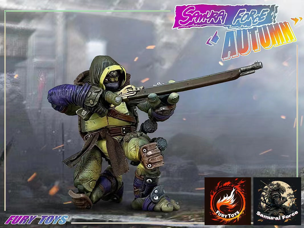 Fury Toys 1/12 Scale 5-Inch Samurai Force Turtles Autumn Action Figure - Collectible Ninja Turtle Toy for Display, Photography & Role Play Scenes