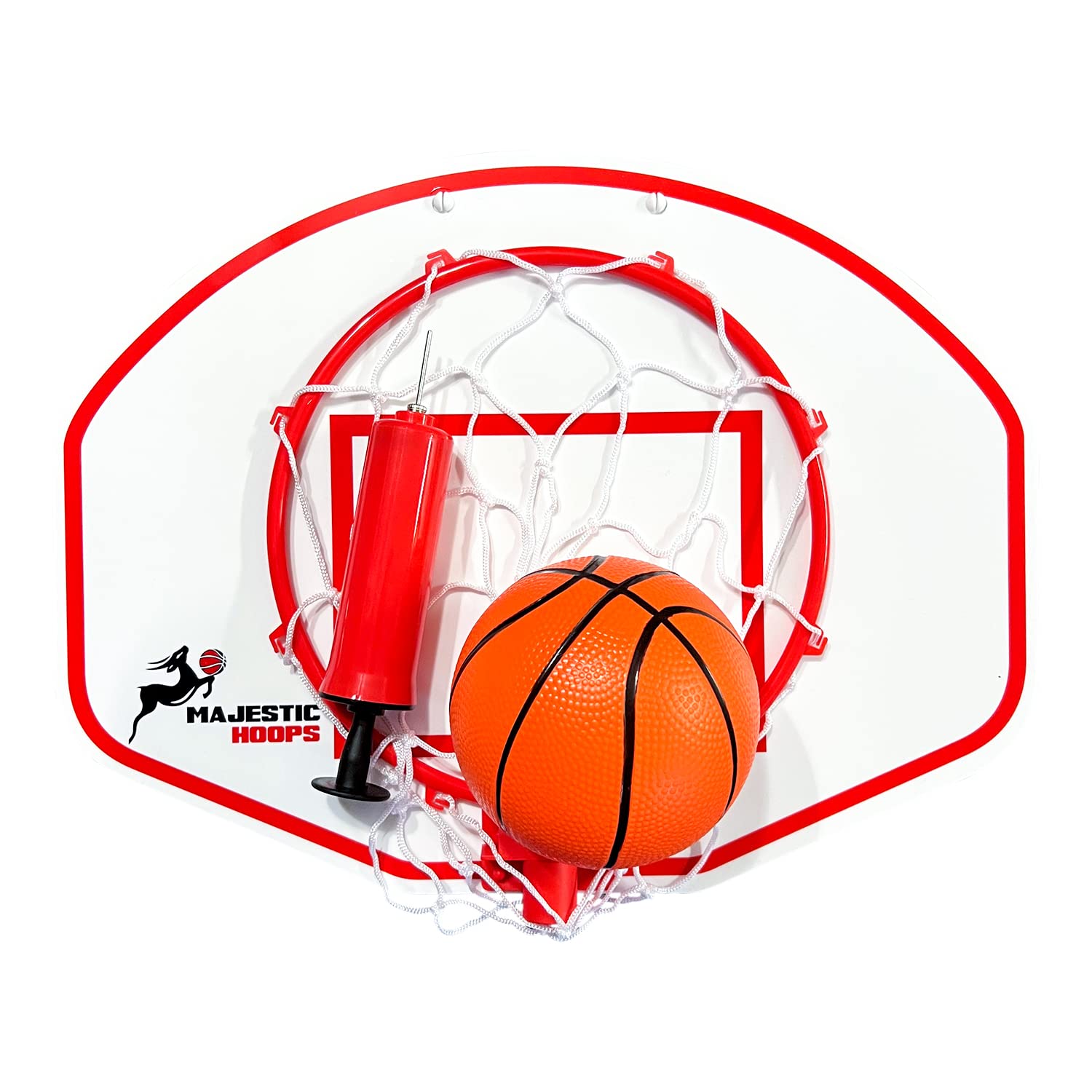 **Mini Basketball Hoop for Kids & Adults - Durable Plastic Indoor Basketball Set with Ball & Pump - No Assembly Required - Fun Home, Office & Gym Game for All Ages**