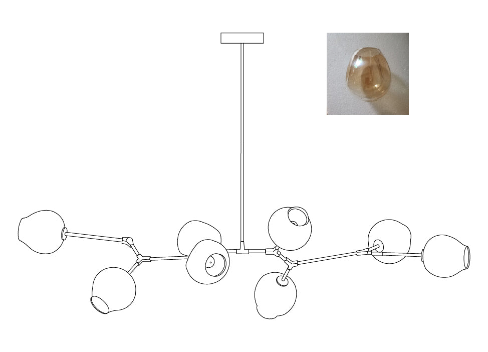 Modern Bifurcation Bubble Chandeliers - Elegant Crystal Glass Ceiling Light Fixture for Dining Room, Living Room & Bedroom Decor