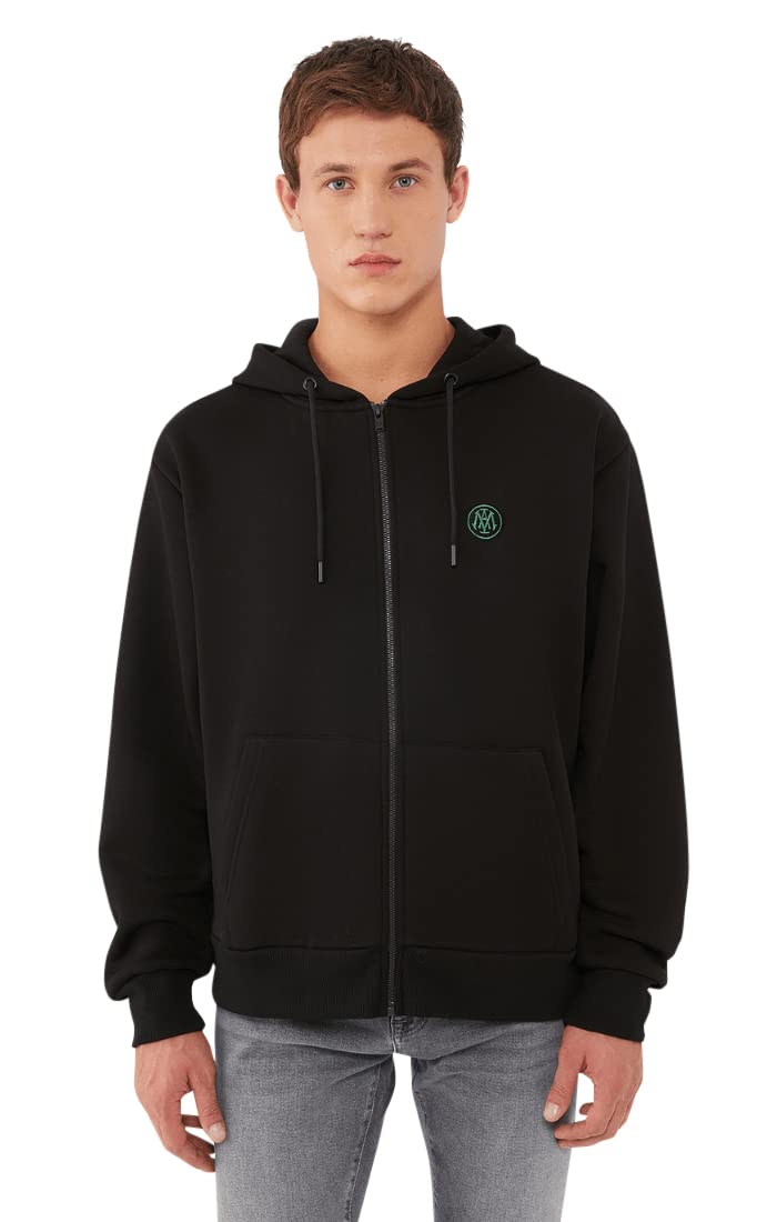 Mavi Men's Regular Fit Zip-Up Hoodie - Lightweight Cotton Fleece Pullover with Front Pockets | Casual Streetwear for Everyday Wear, Gym & Outdoor Activities
