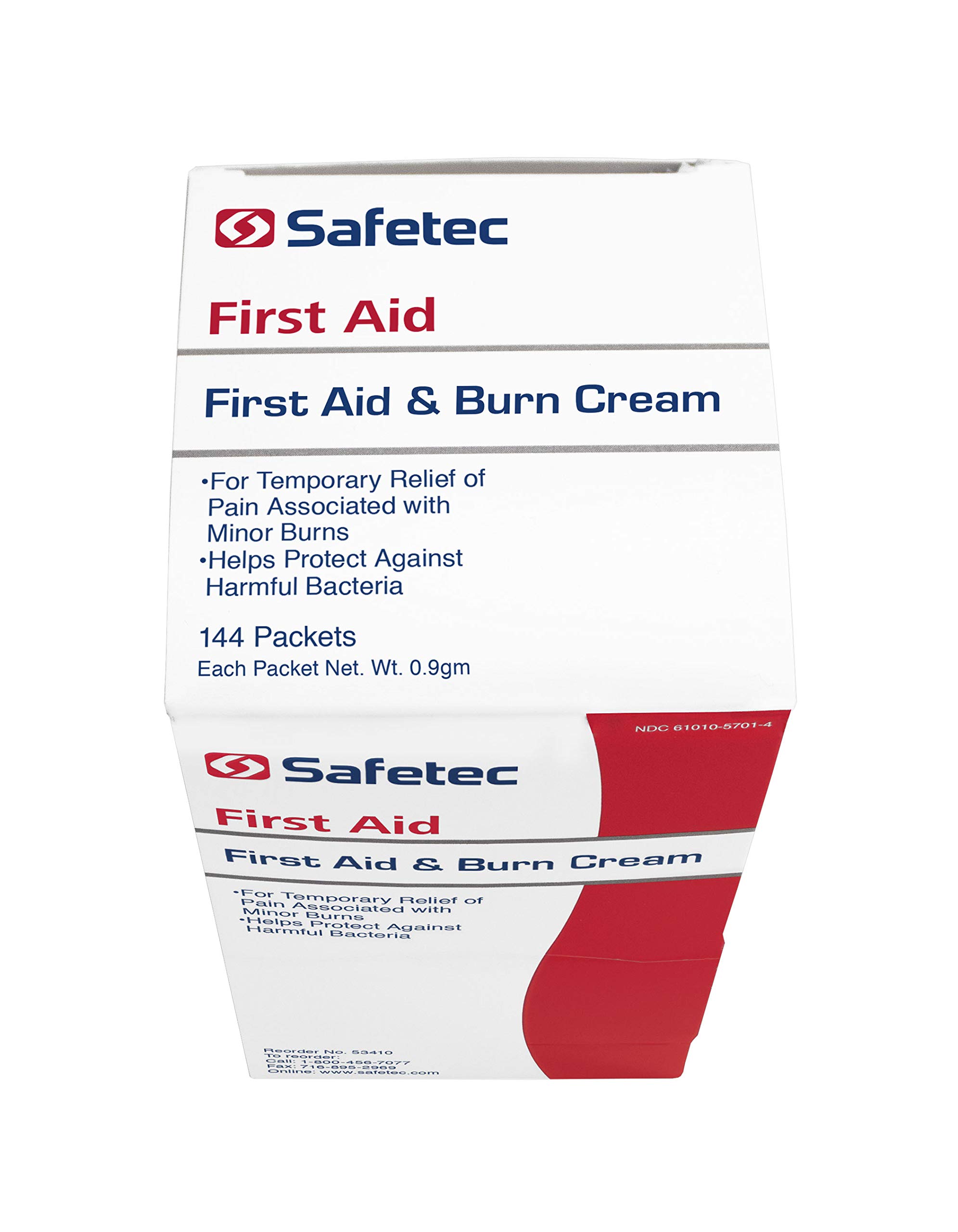 Safetec 267479 First Aid and Burn Cream - 144 Pack | Fast Relief for Minor Cuts, Burns & Skin Irritations | Ideal for Home, Office & Travel First Aid Kits