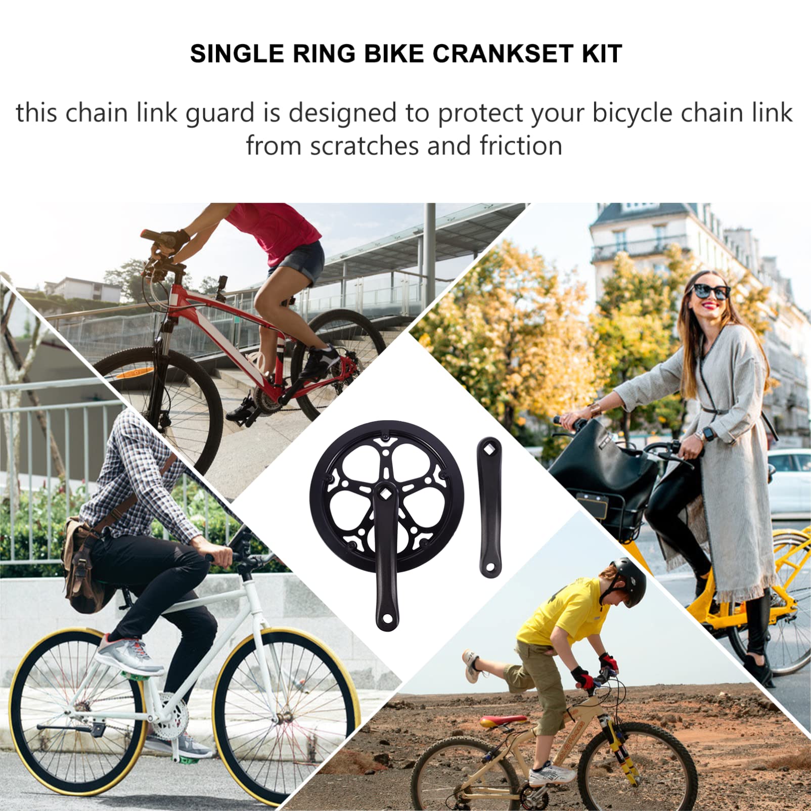 52T 170mm Bike Crankset - Single Speed & Mountain Bike Replacement Crank Arm Set | Durable Alloy Construction for Road & Trail Cycling | Perfect for Commuting, Fitness Riding & Off-Road Adventures