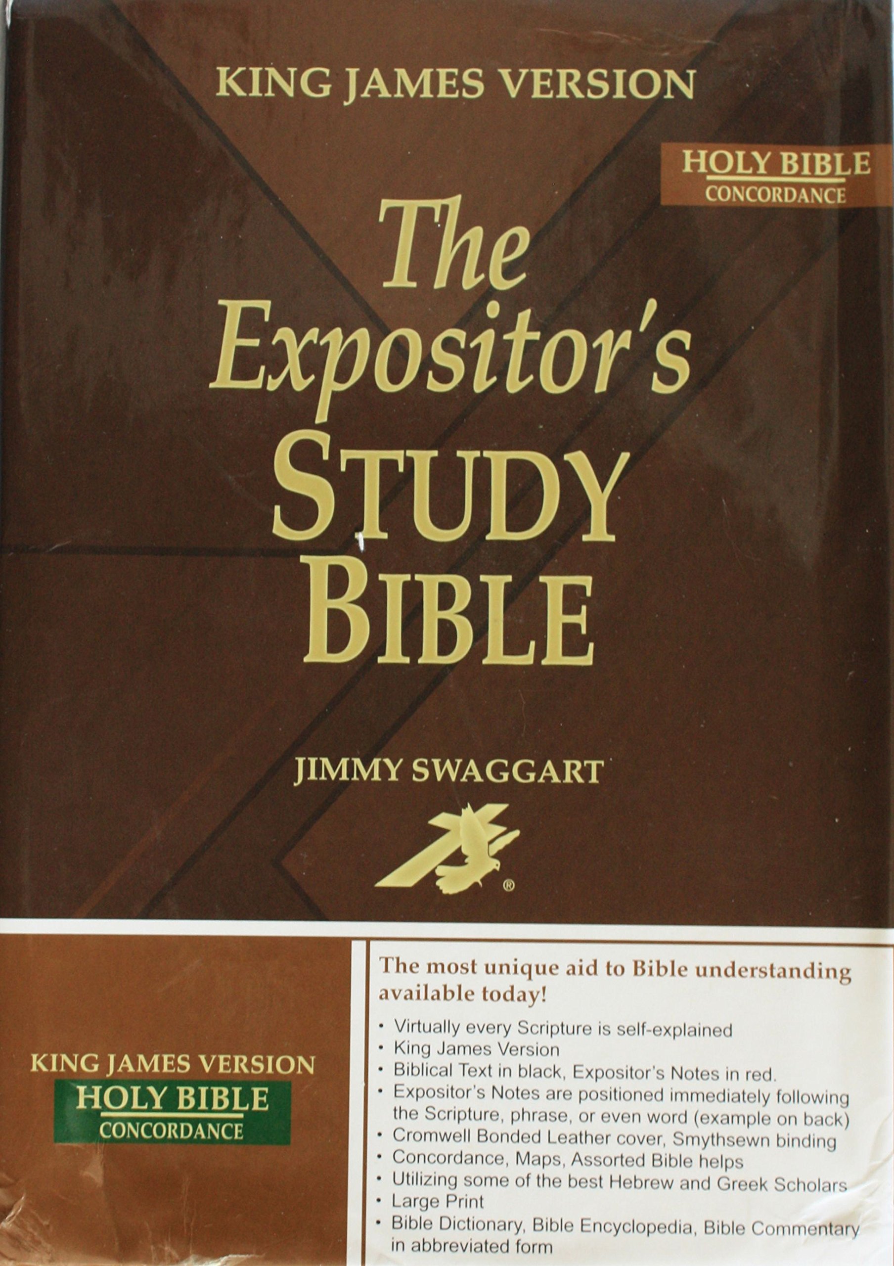 Expositor's Study Bible by Jimmy Swaggart Ministries - Genuine Bonded Leather Cover | Perfect for Bible Study, Sermon Preparation & Christian Devotion