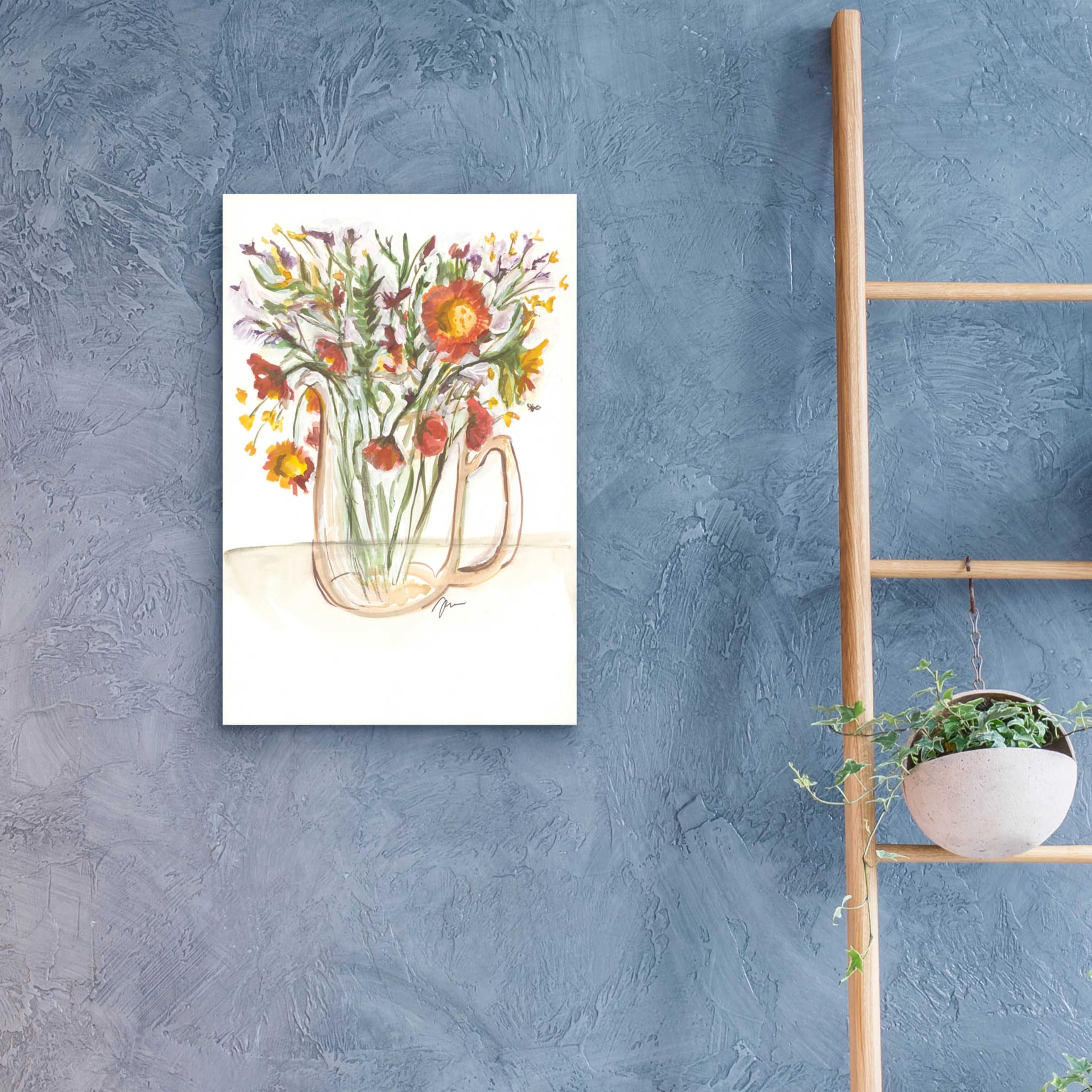 Buttermilk Farm Florals Acrylic Glass Wall Art by Jessica Mingo - 16x24 Inches Modern Farmhouse Painting for Living Room, Bedroom & Office Decor