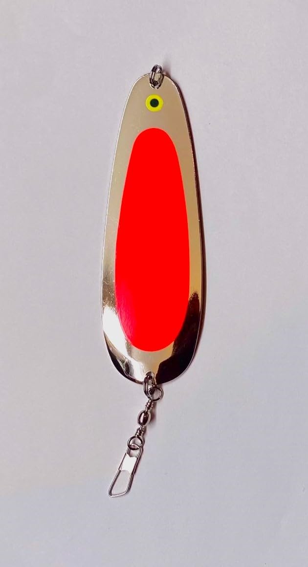UV Flo Red Nickel Kokanee Dodger Fishing Lure - Perfect for Kokanee Salmon Fishing in Lakes and Rivers