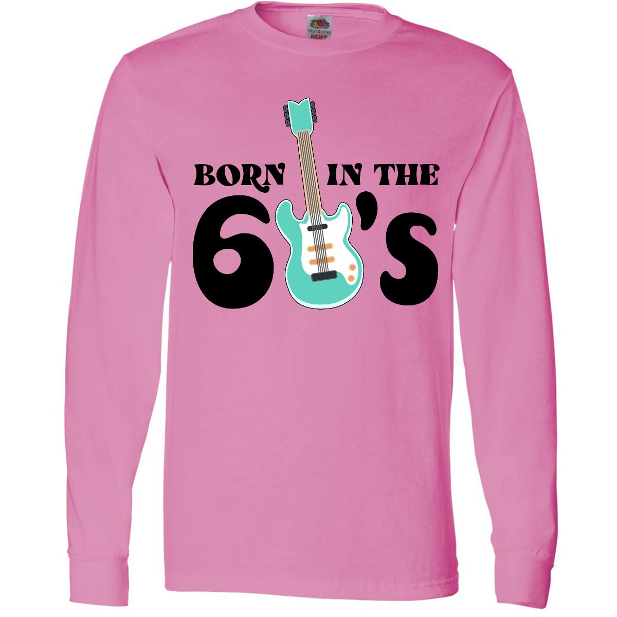 Vintage 1960s Electric Guitar Graphic Long Sleeve T-Shirt | Retro Music Lover Tee | Perfect for Concerts, Parties & Casual Wear