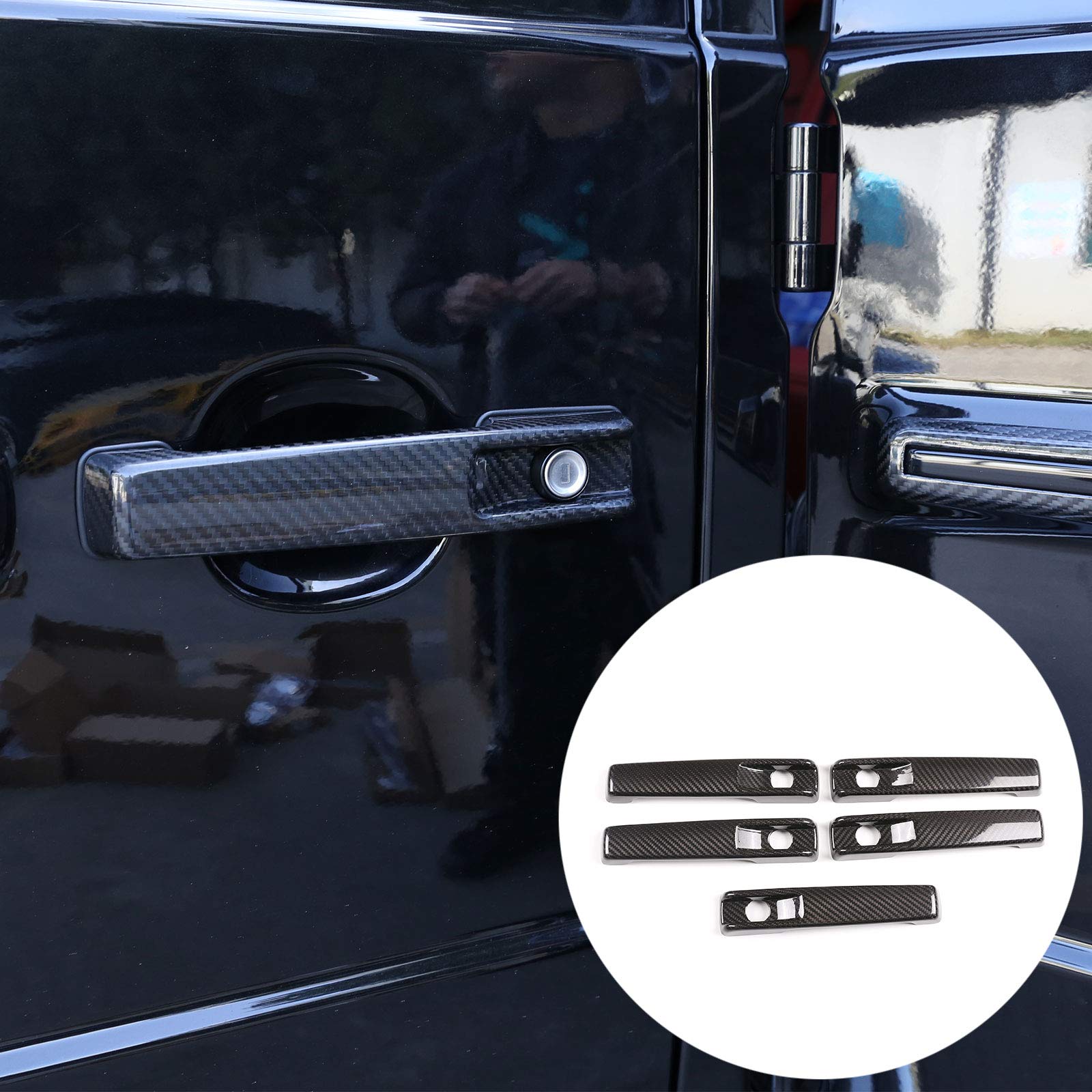 Genuine Carbon Fiber Door Handle Bowl Cover for Mercedes Benz G Class W463 W464 (2019-2020) - G350 G65 Accessories - Scratch Protection & Premium Style Upgrade for Off-Road & Luxury Driving