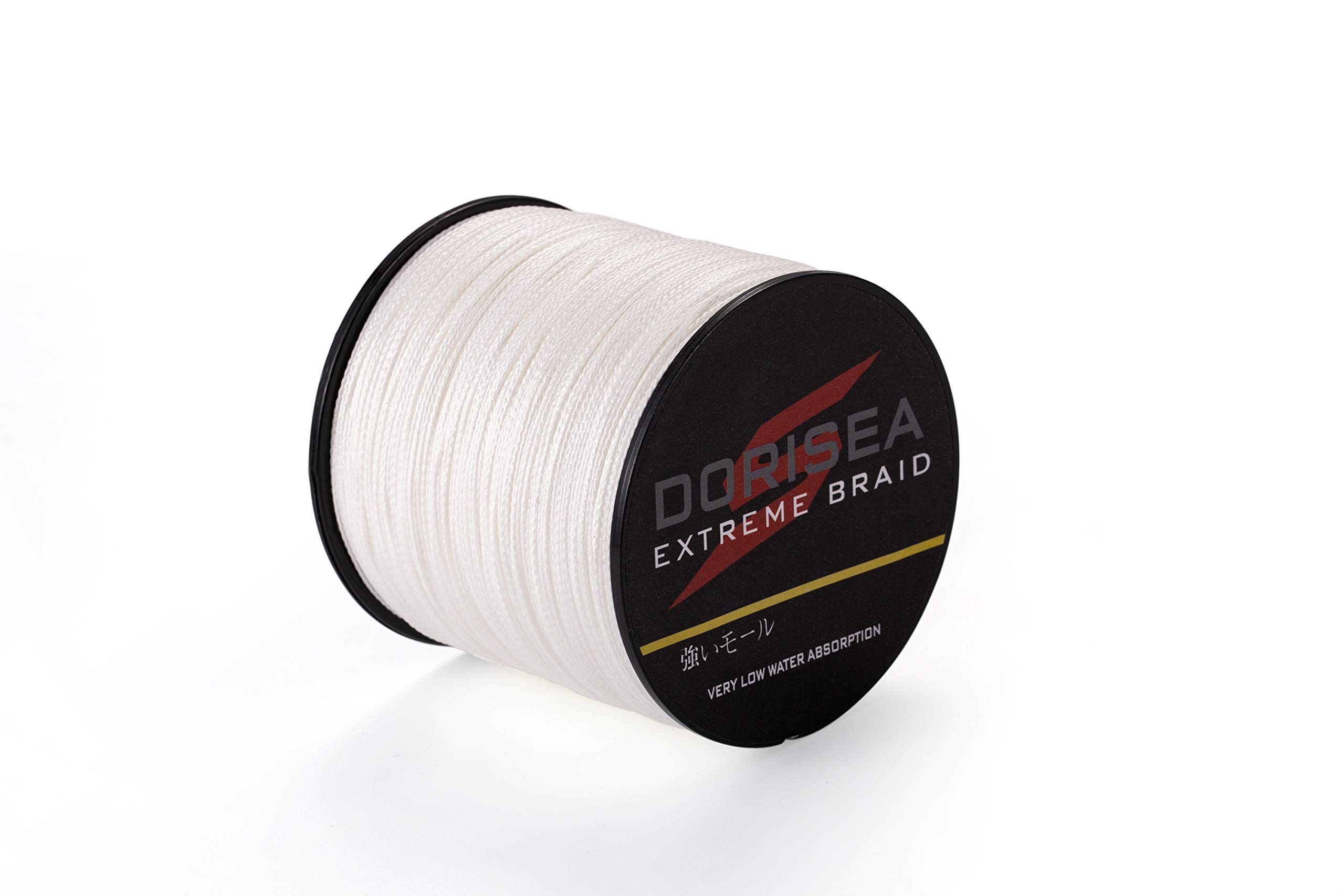 Dorisea Extreme Braid 100% PE White Braided Fishing Line - 109 to 2187 Yards, 6-550LB Test Strength - Zero Stretch Superline for Saltwater & Freshwater Fishing - Perfect for Deep Sea, Bass, and Tournament Angling
