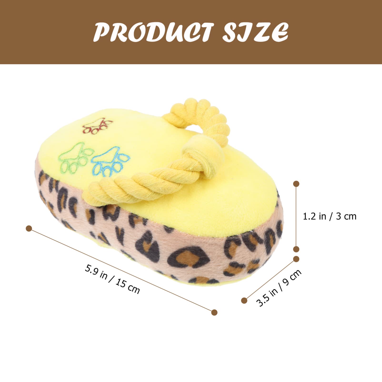 Balacoo Dog Chew Toys for Puppies & Small Dogs - Plush Squeaky Teething Toys for Teeth Cleaning, Interactive Play & Stress Relief - Soft Stuffed Animal Slipper Toy for Large & Small Breeds (Yellow) - Perfect for Indoor Play, Training & Anxiety Relief