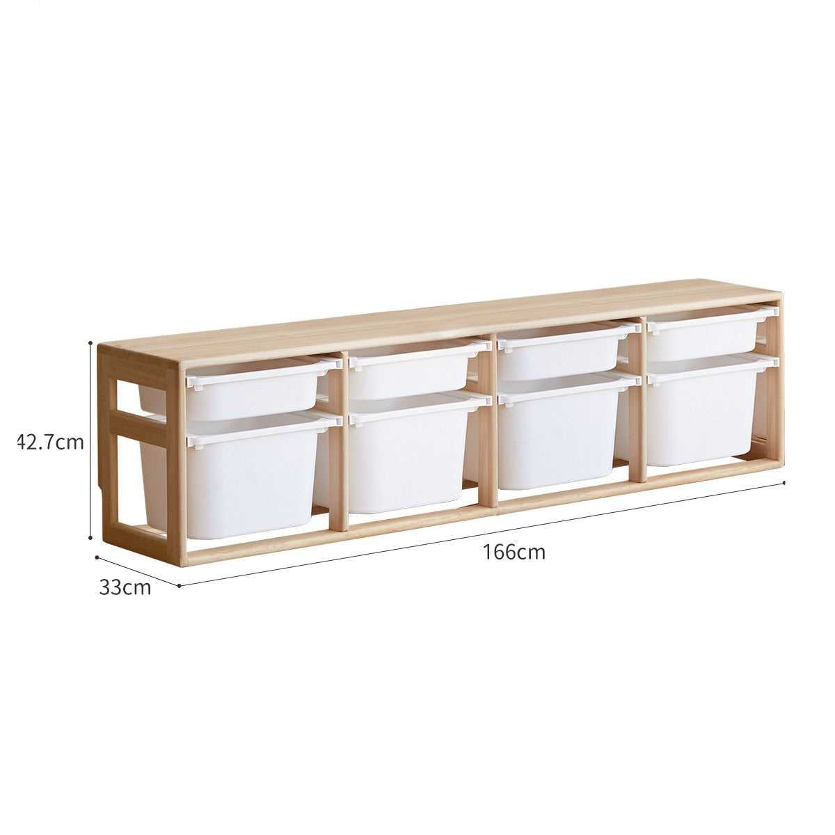 **Solid Wood Montessori Toy Storage Shelf for Kids - Organize Playroom, Nursery & Bedroom Toys - Eco-Friendly Poplar Wood Children's Bookshelf**