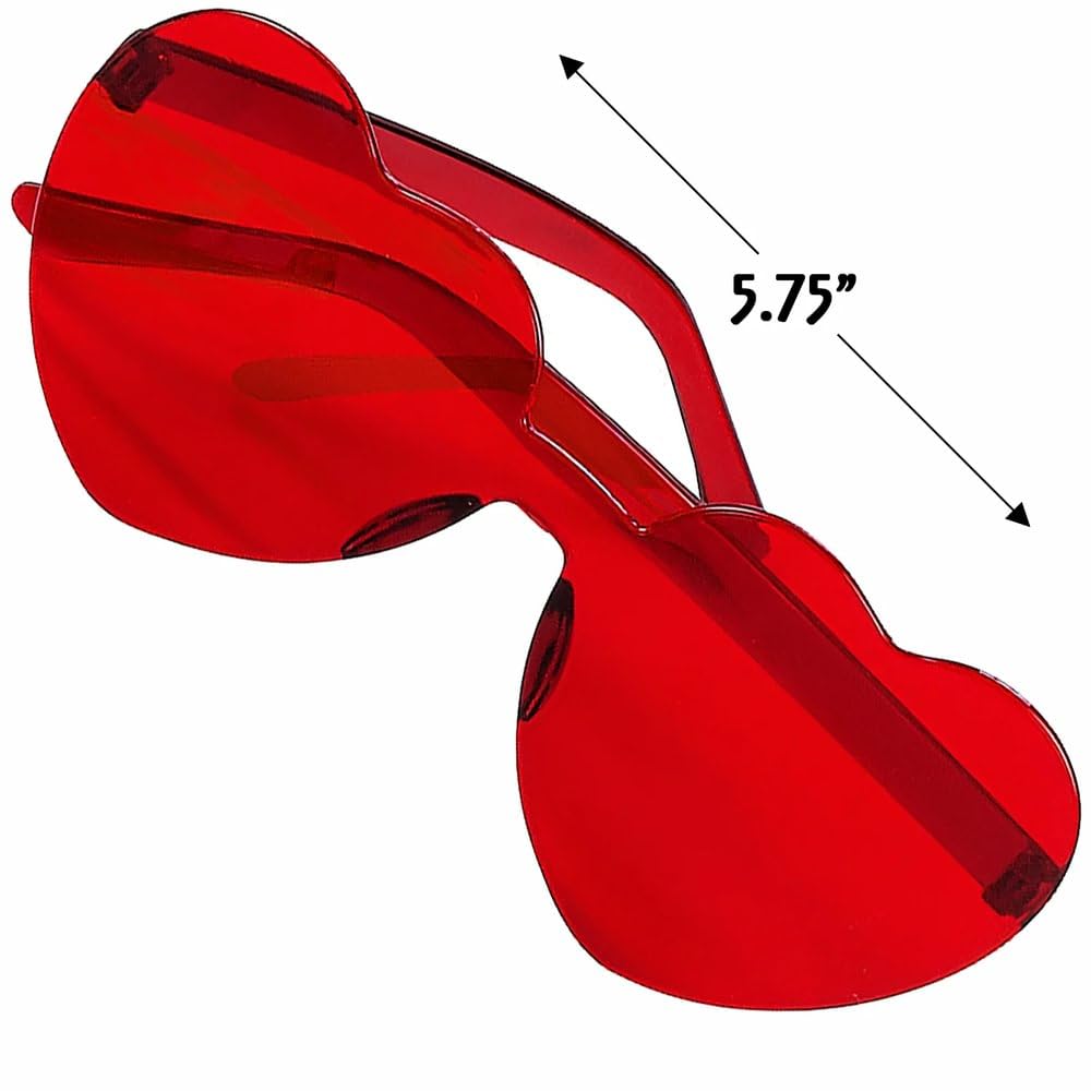 Fun Express Valentine Heart Glasses - 12 Pack Party Favors for Valentine's Day, Weddings & Themed Events - Cute Heart-Shaped Eyewear Accessories for Kids & Adults