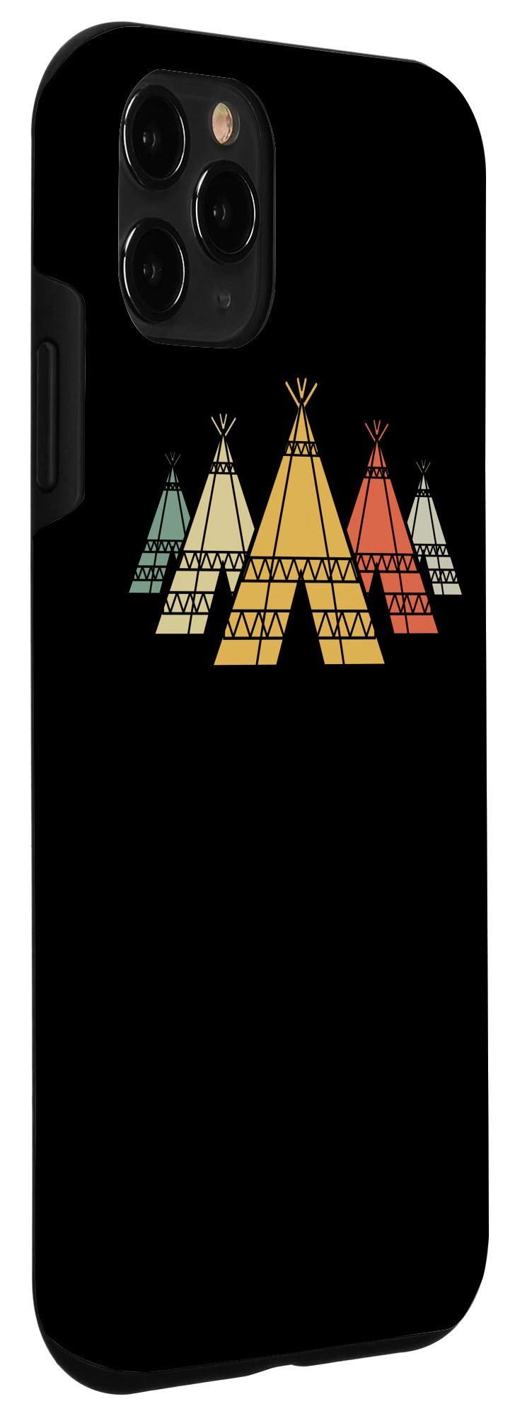 iPhone 11 Pro Case with Retro Native American Teepee Design - Durable Protective Phone Cover for Travel, Camping & Outdoor Adventures