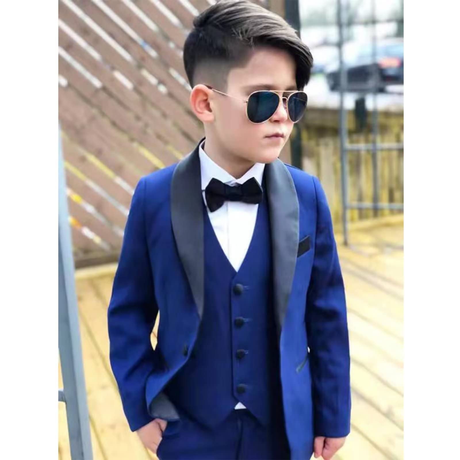 Boys Wedding Suit | Teen Formal Tuxedo with Bow Tie | Kids Blazer Jacket for Special Occasions | Perfect for Weddings, Parties & School Events