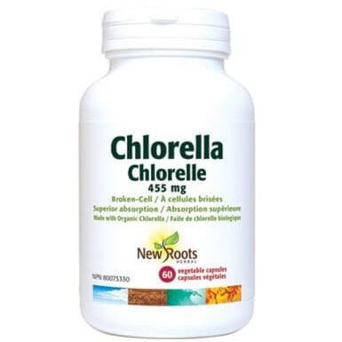 New Roots Chlorella 455mg - 60 Vegan Capsules | Organic Superfood Supplement for Detox & Immune Support | Daily Wellness & Energy Boost