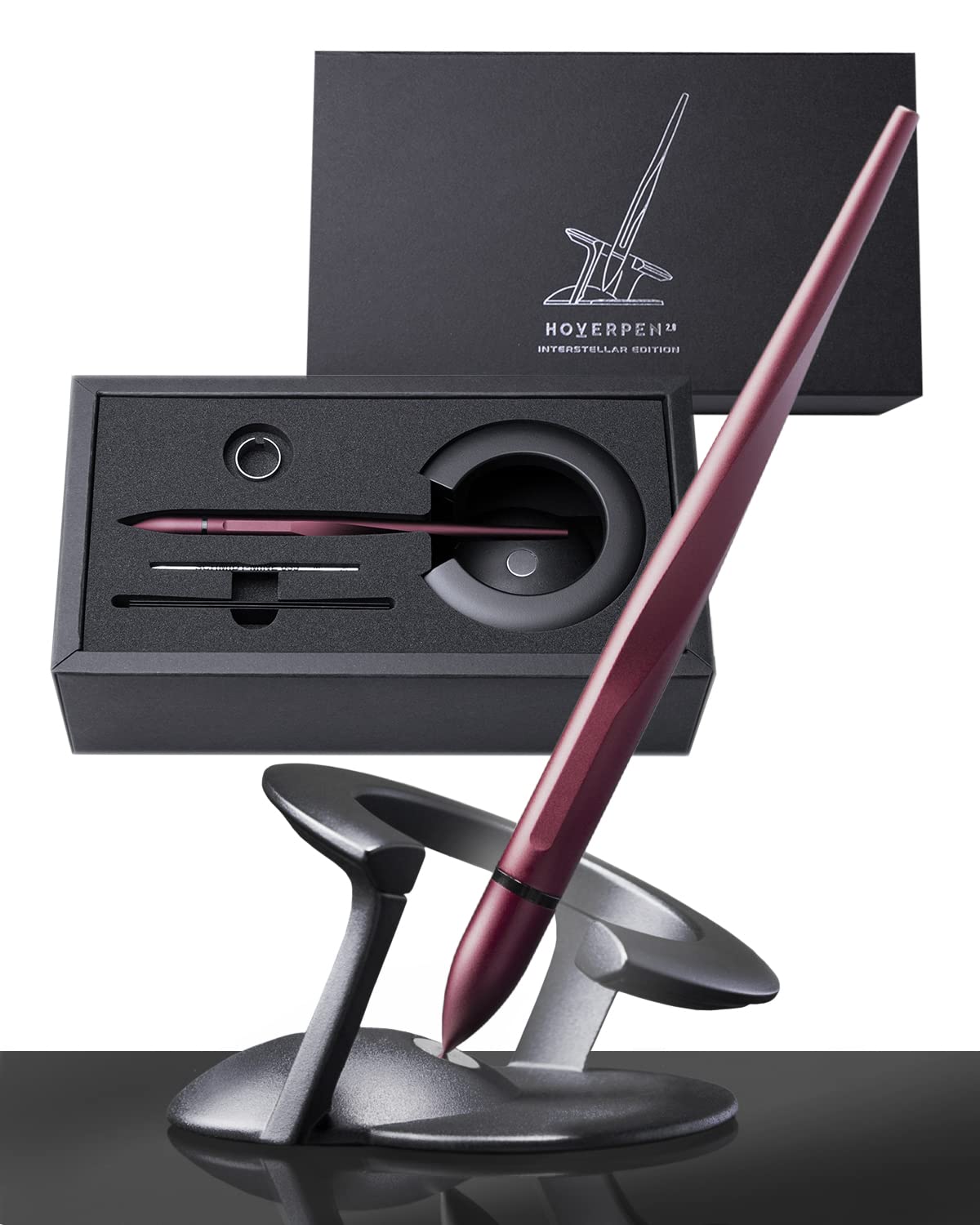 Novium Hoverpen Interstellar Edition - Premium Executive Pen with Aerospace Alloy Body, Free-Spinning Mechanism & Futuristic Design - Luxury Office Gift for Men & Women (Mars Magma) - Perfect for Business Meetings, Corporate Gifts & Tech Enthusiasts