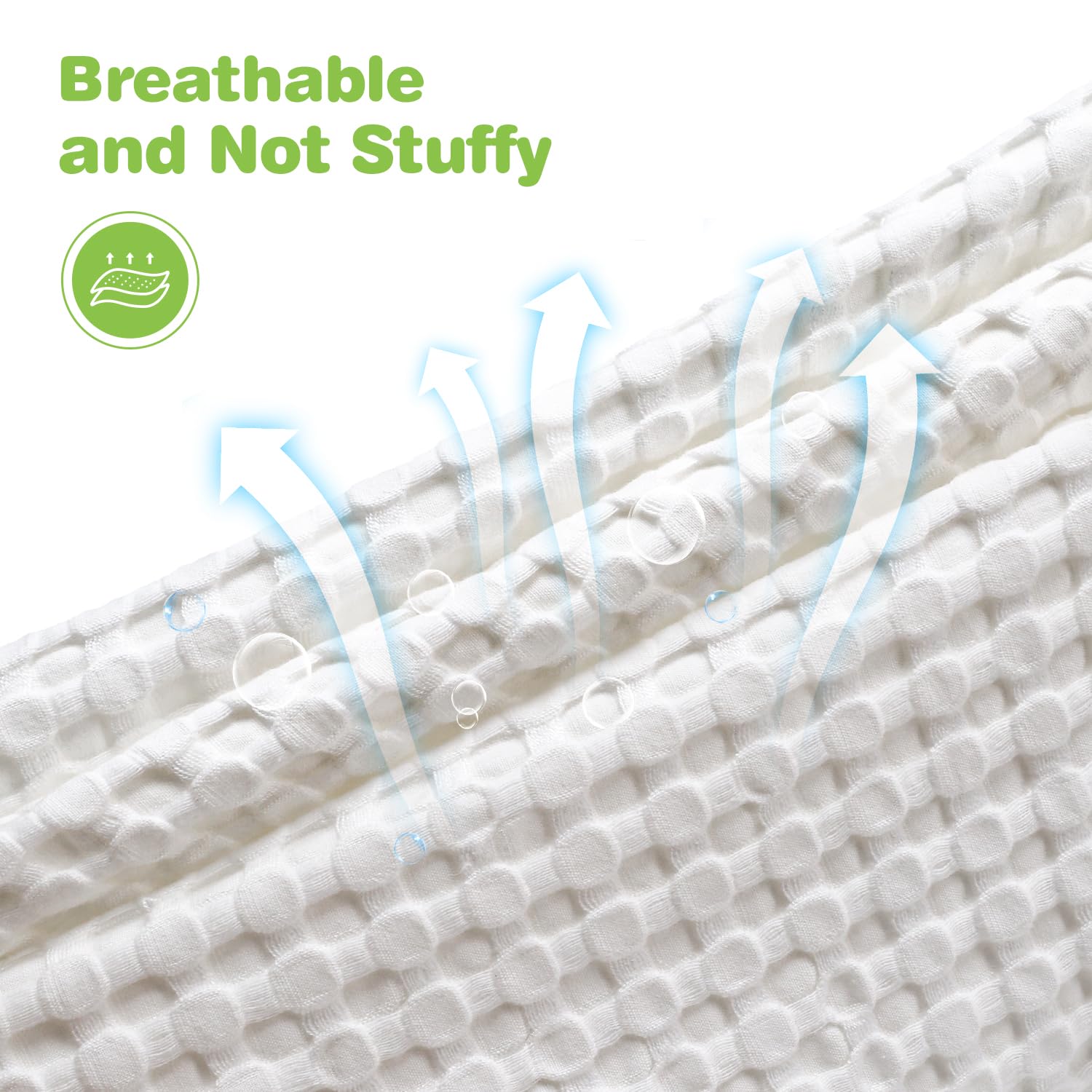 Maliton Waffle Baby Blanket for Boys & Girls - Soft Breathable Cotton Swaddle Blanket | Neutral Nursery Blanket | Lightweight Throw for Infants & Toddlers (Ivory) - Perfect for Crib, Stroller & Snuggling