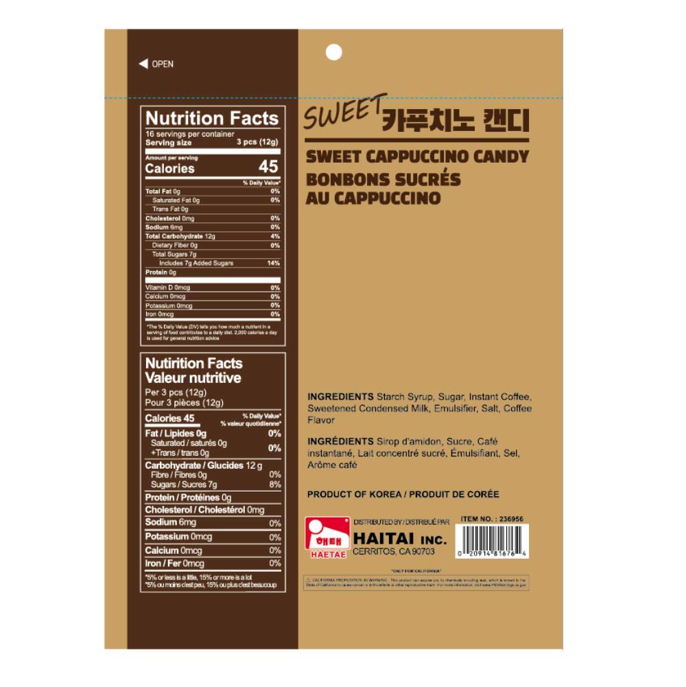 Haetae Assorted Flavors Candy 200g - Cappuccino, Chocolate & More | Korean Snacks for Office, Travel & Gifting