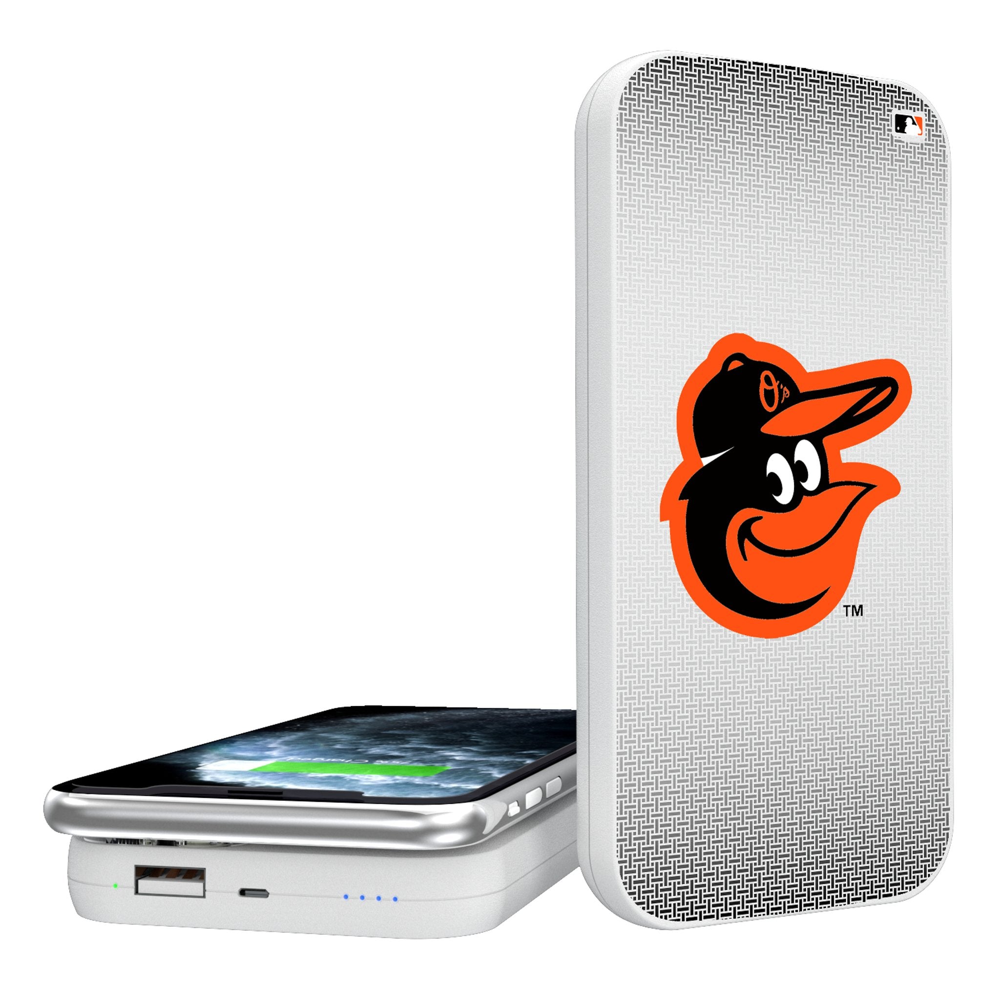 Baltimore Orioles Themed 5000mAh Portable Wireless Charger Power Bank - Perfect for Baseball Games, Travel & On-the-Go Charging