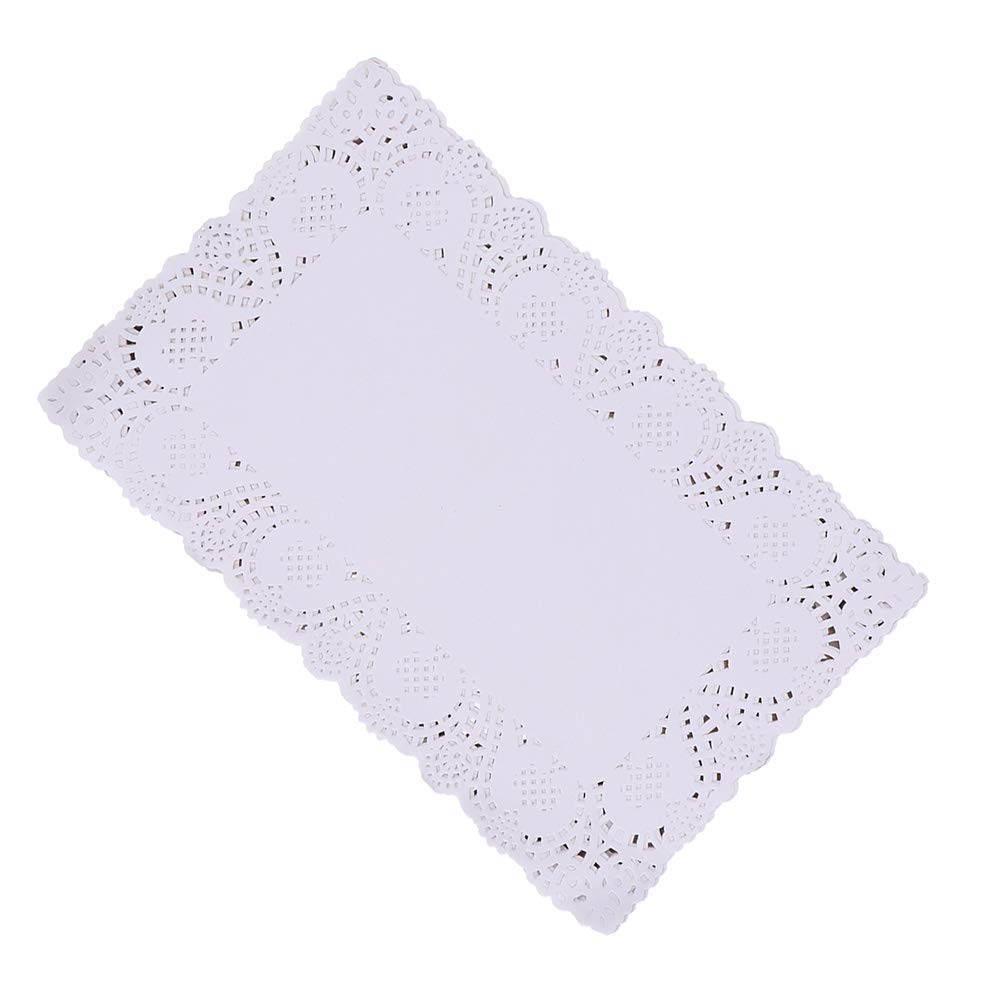 Premium White Lace Paper Doilies - 12x16 Inch Rectangle Disposable Placemats - Elegant Table Decor for Weddings, Birthdays, Cakes & Desserts - 100-Pack for Party, Tea Time & Dining Table Settings