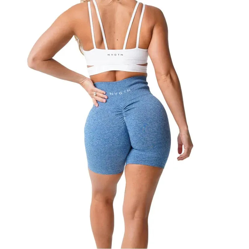 NVGTN Scrunch Seamless Yoga Shorts for Women - High Waisted Spandex Workout Shorts with Butt Lifting Design, Breathable & Elastic Gym Running Athletic Shorts - Perfect for Yoga, Pilates, Running & Lounge Wear