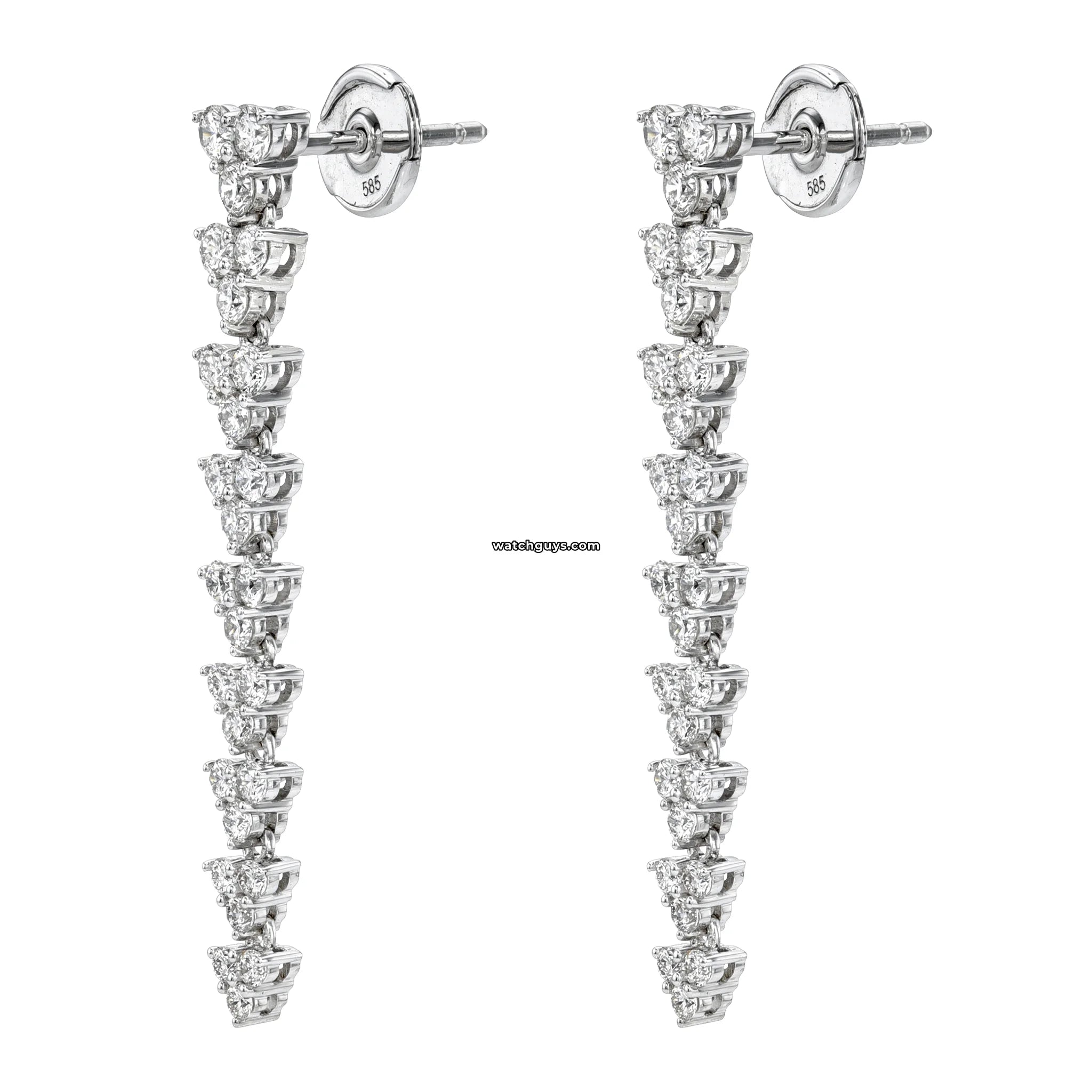 1.26 Carat Diamond Drop Earrings in 14k White Gold - Elegant Dangle Earrings for Women, Perfect for Weddings, Parties & Special Occasions