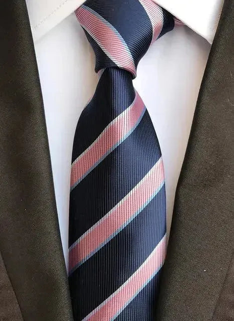 Premium Silk Necktie for Men - Classic Striped & Plaid Patterns - Perfect for Business Meetings, Weddings & Formal Occasions