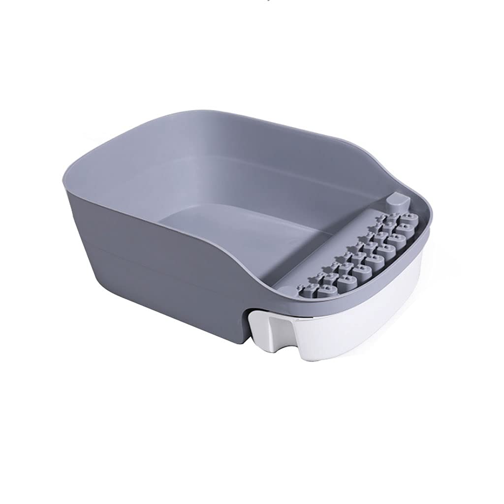 Self-Cleaning Cat Litter Box - Splash-Proof Large Space for Multiple Cats - Grey