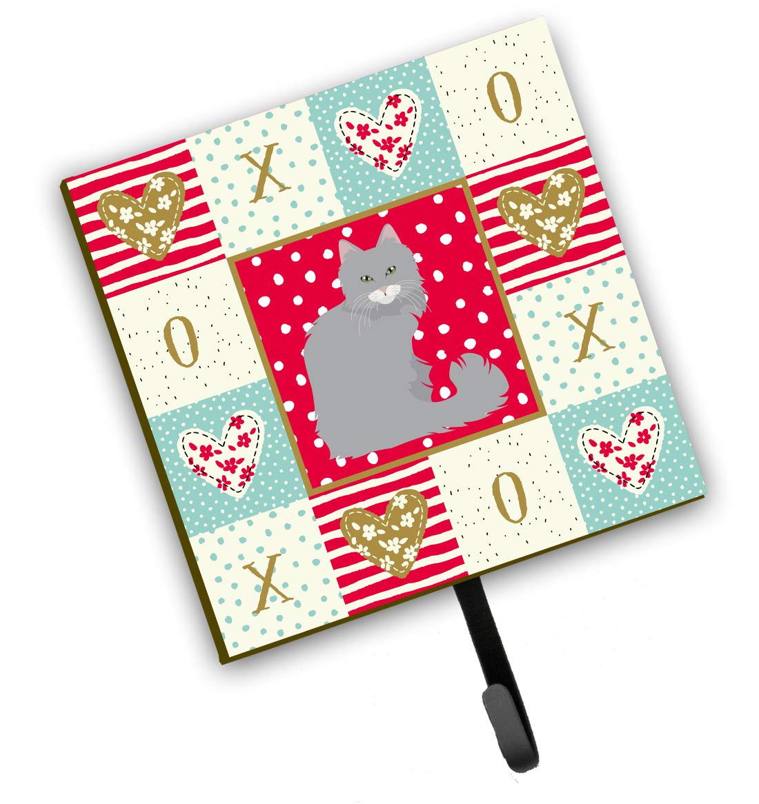 Norwegian Forest Cat Themed Love Leash & Key Holder Hooks - Colorful Wall Decor for Pet Lovers | Perfect for Home, Office & Gift Giving