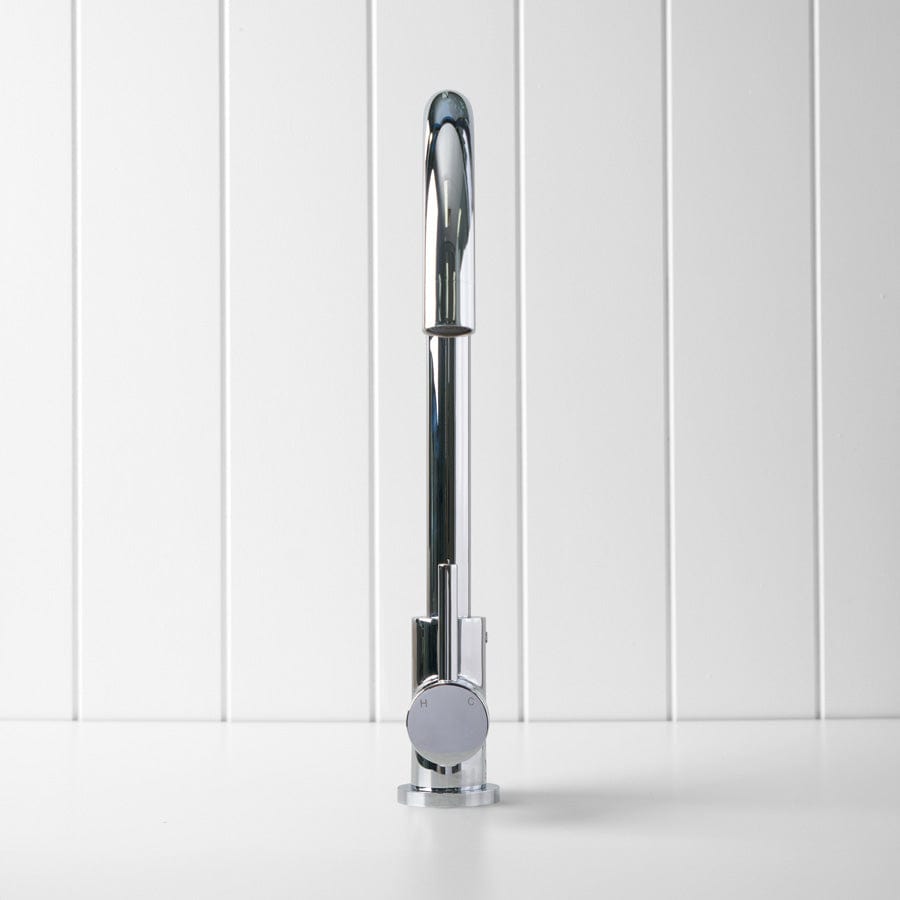 Stainless Steel Round Kitchen Mixer - 5-Speed Handheld Electric Mixer for Baking, Whipping & Blending - Perfect for Cakes, Cookies, Dough & More (Chrome Finish)