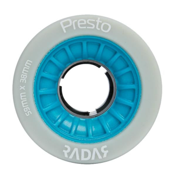 Radar Presto 59mm Quad Wheels - 4 Pack Set for Roller Skates, Skateboards & Scooters - High Performance Outdoor & Indoor Sports Wheels