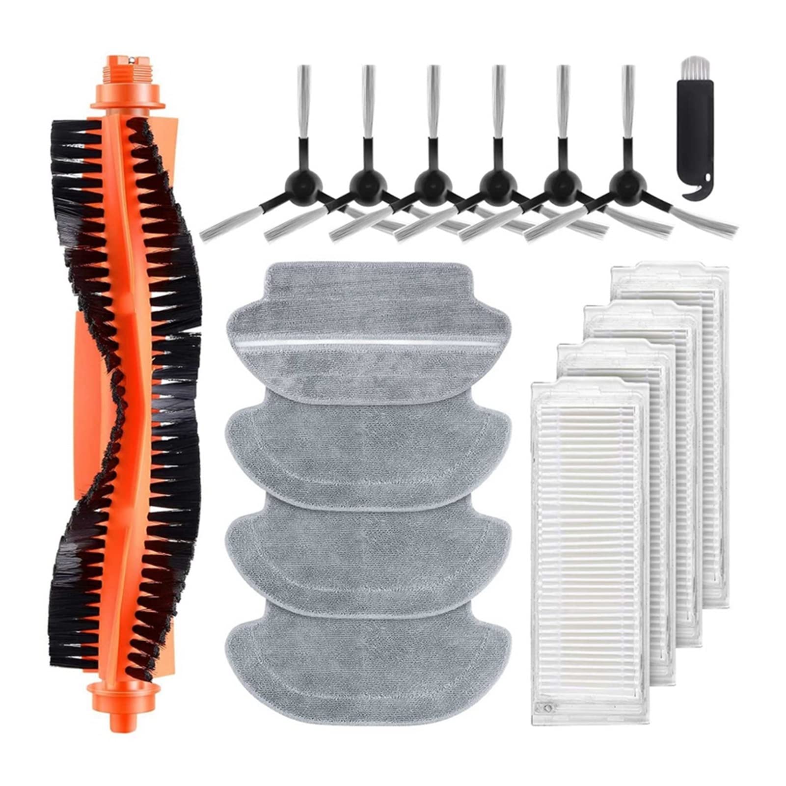 WENCY Vacuum Cleaner Accessories - Replacement Brushes & Mop Cloth for Xiaomi Mi Robot Vacuum-Mop P (Model STYTJ02YM) | Light Green Floor Care Kit | Perfect for Hardwood, Tile & Carpet Cleaning