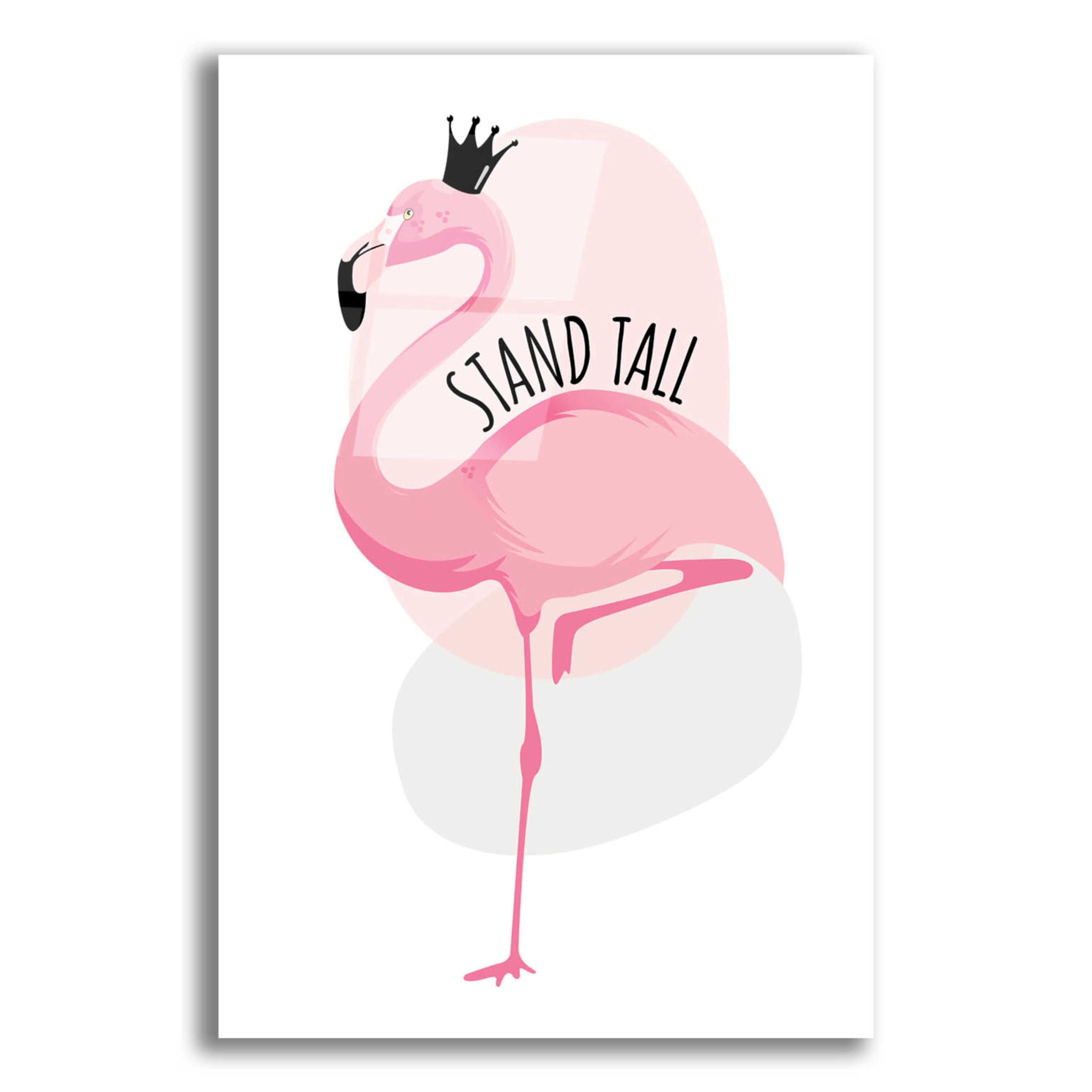 Epic Art 'Flamingo' by Ayse - Vibrant 16x24 Inch Acrylic Glass Wall Painting - Modern Home & Office Decor for Living Room, Bedroom or Gift