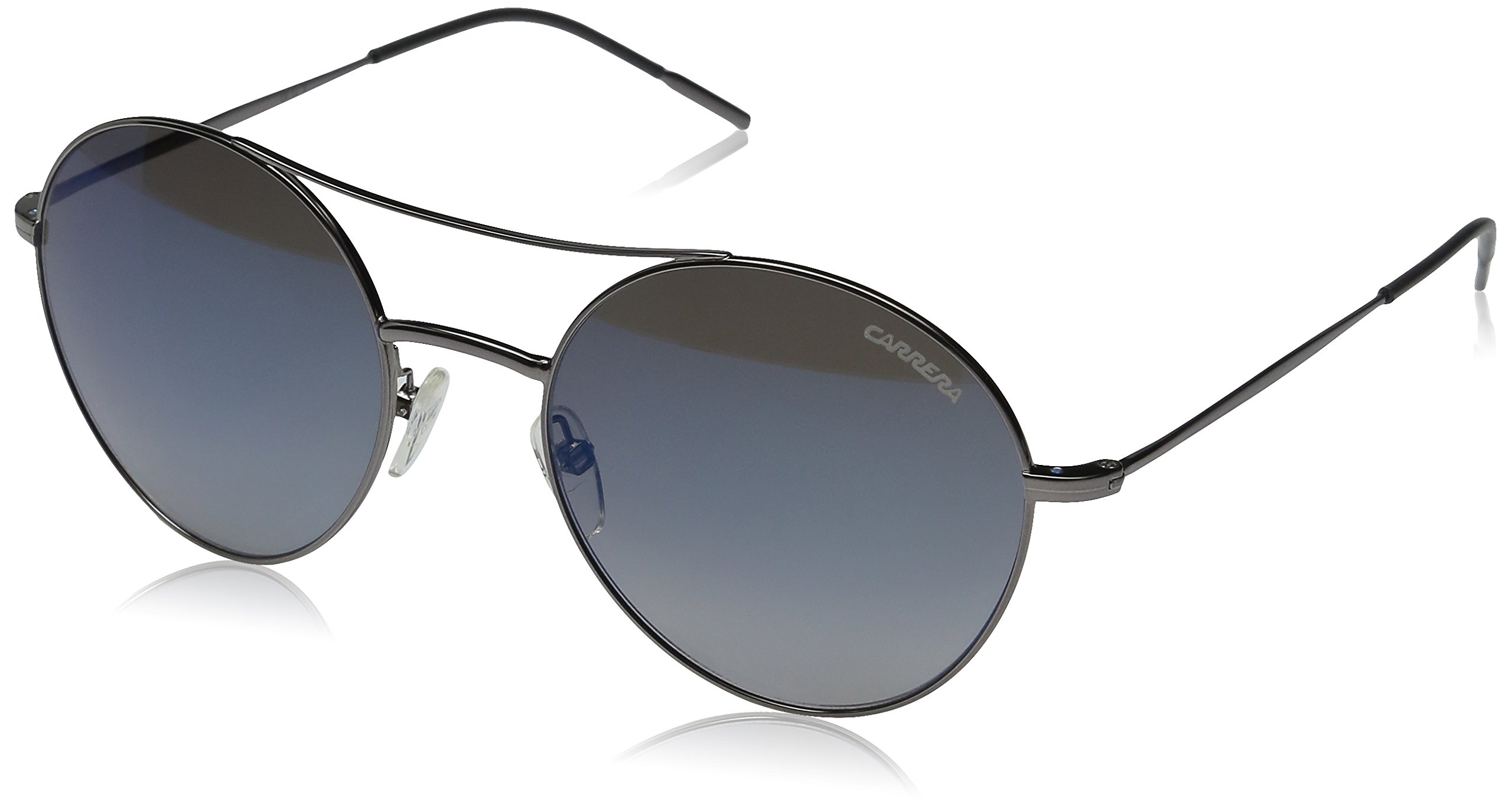 Carrera CA107/S Round Sunglasses - Dark Ruthenium Frame with Flash Blue Sky Lenses (53mm) | Polarized UV Protection | Safilo Group | Perfect for Driving, Beach & Outdoor Activities