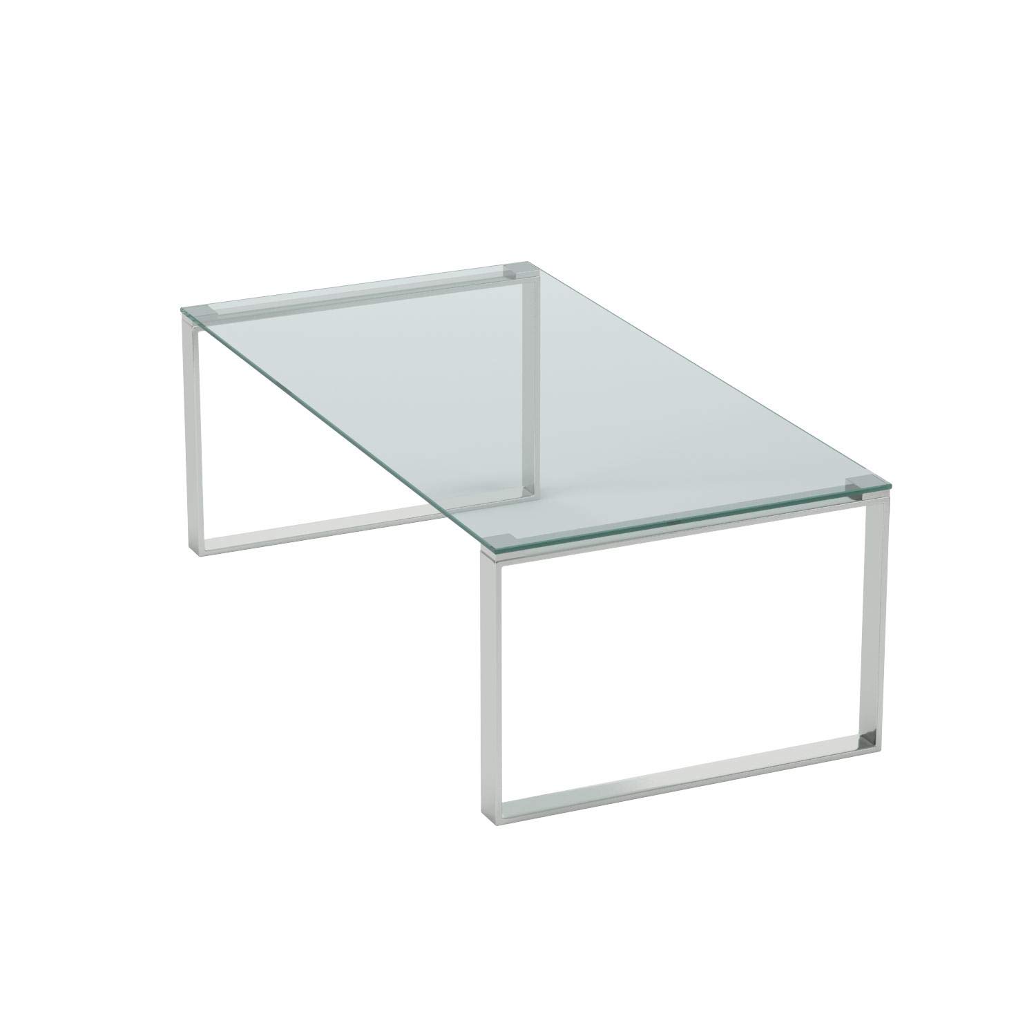 Cortesi Home Remi Modern Silver Coffee Table - Stylish Living Room Furniture for Small Spaces & Contemporary Home Decor