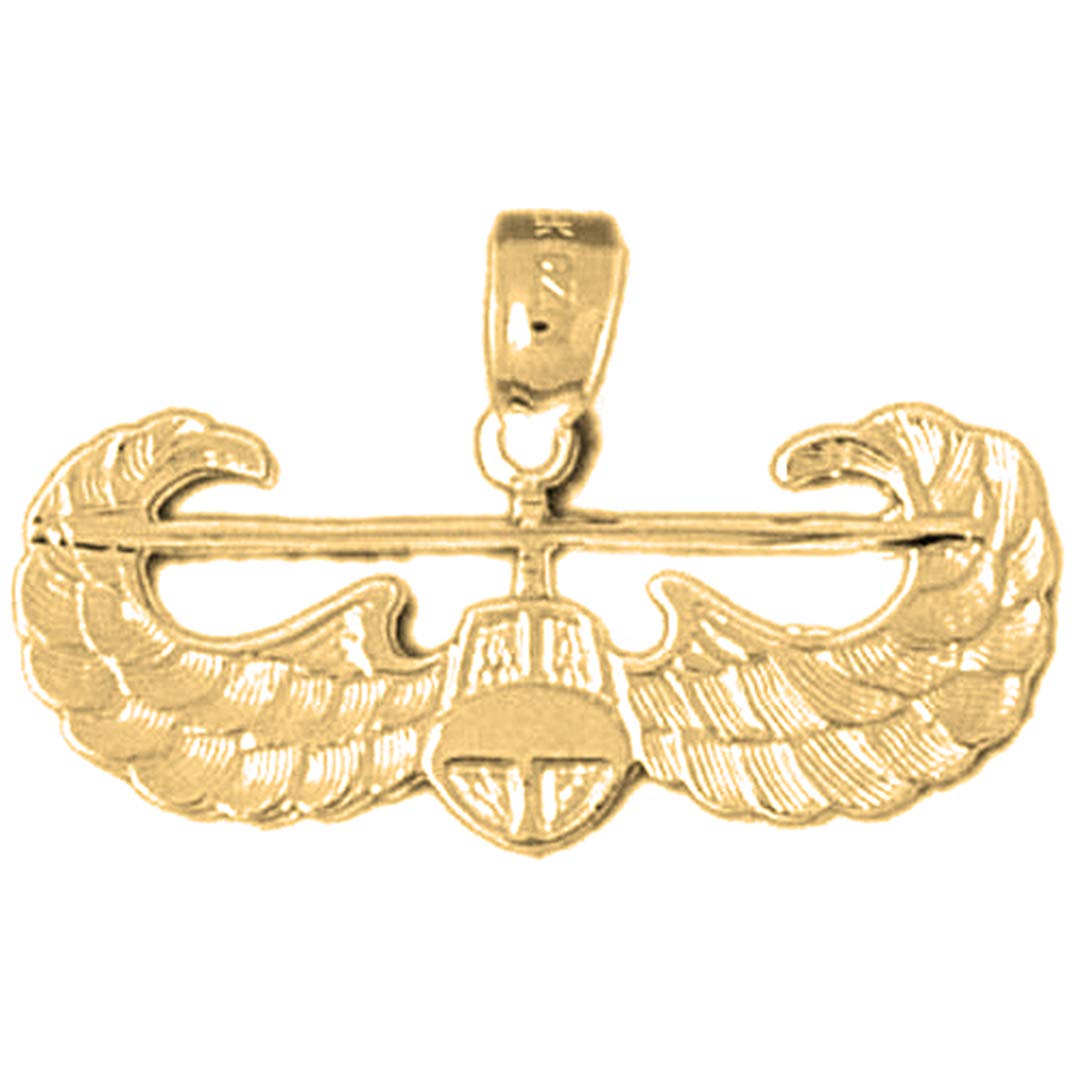 14K Yellow Gold-Plated 925 Sterling Silver United States Air Force Pendant Necklace - Military Jewelry Gift for Men & Women - Perfect for Veterans Day, Air Force Graduation, and Patriotic Occasions