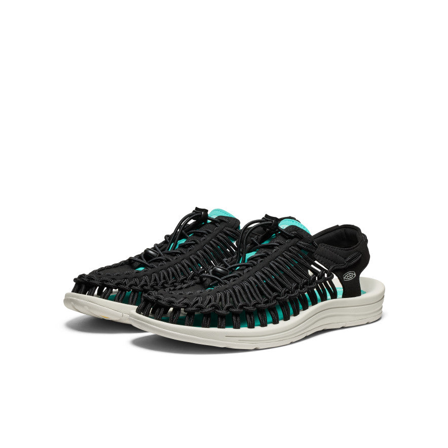 UNEEK Men's Breathable Comfort Sneakers - Black/Bright Aqua | Lightweight Walking Shoes for Casual Wear & Outdoor Activities