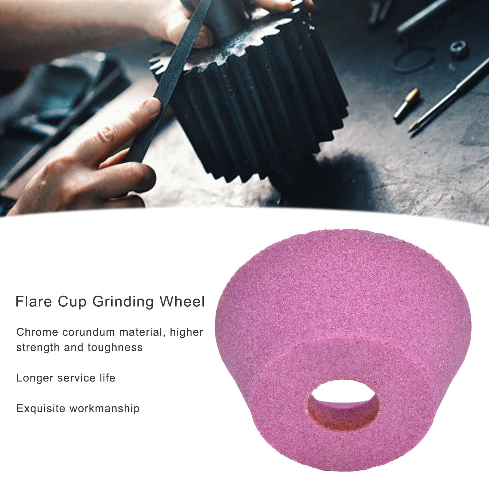 Premium Chrome Corundum Grinding Wheel - Uniform Abrasive Cup Disc for Shaping & Cutting Tools (#5) | Ideal for Metalworking, Woodworking & DIY Projects