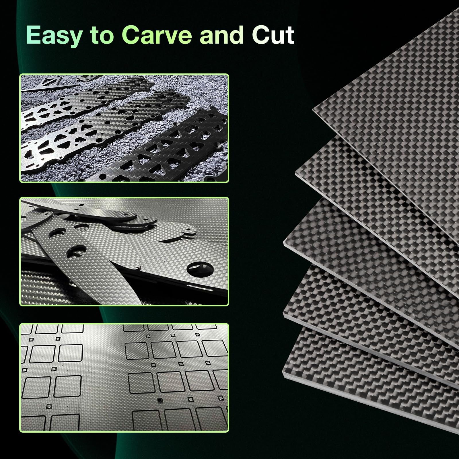 3K Carbon Fiber Sheet 400x500x5mm - 100% Pure Carbon Fiber Board with Plain Weave & Glossy Finish (1-6mm Thickness) - Perfect for DIY Car Parts, Model Making, Wallet Crafting & Repair Projects