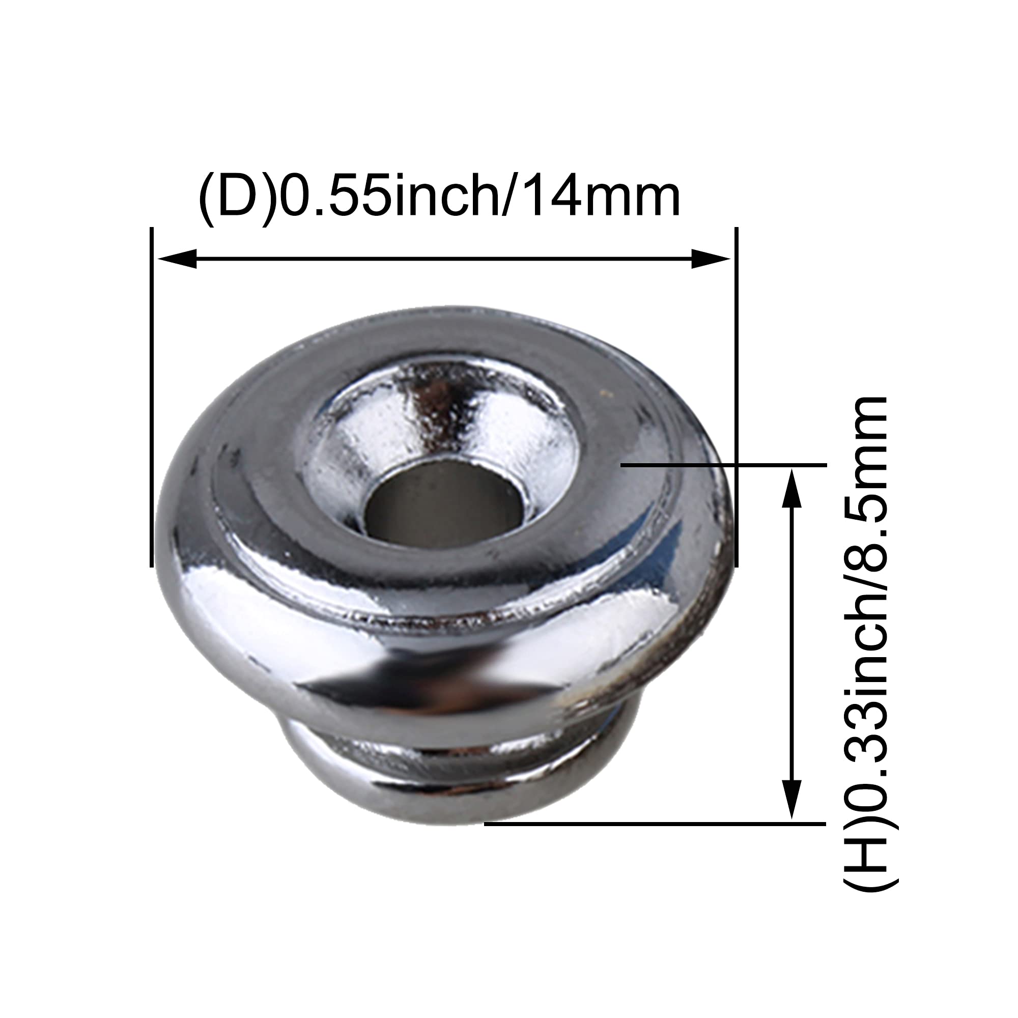 Bstinay 50 Pairs Chrome Mushroom Head Guitar Strap Buttons - Premium Strap Locks for Acoustic & Bass Guitars - Perfect for Live Performances, Studio Recording & Guitar Maintenance