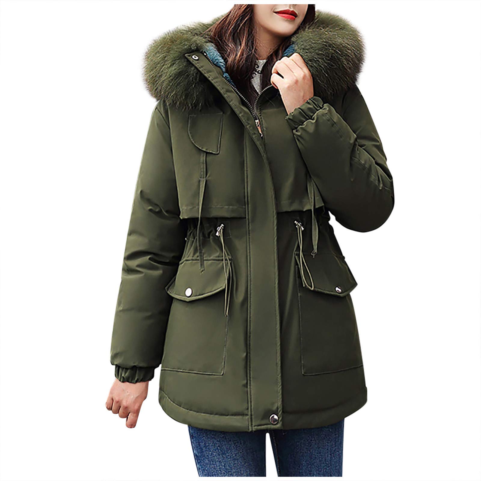 ATRISE Women's Winter Jacket - Short Casual Hooded Cotton Trench Coat for Outdoor, Travel & Daily Wear