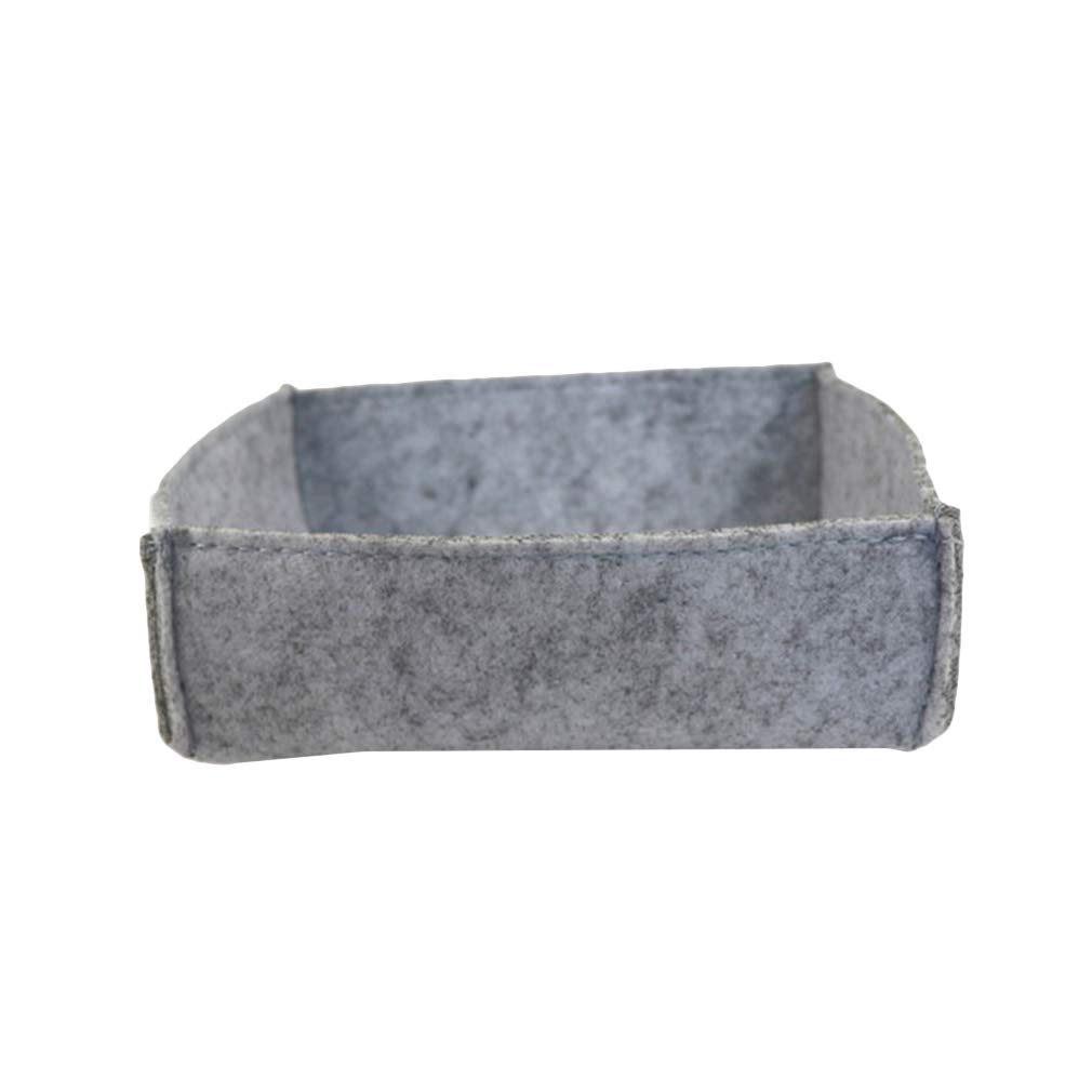 Guoshang Simple Felt Storage Box - Square Desktop Organizer Tray for Home Office School Organization - Light Gray Storage Solution for Desk Drawer & Closet