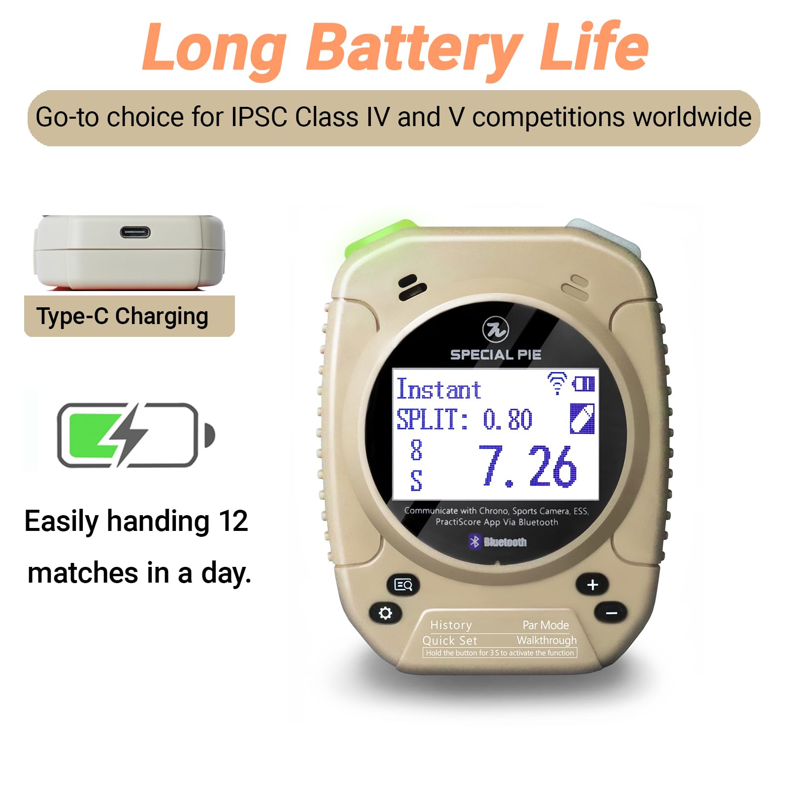 M1A2+W Shot Timer for Shooting Competition - Wireless Connection with Large LED Score Display | Perfect for IPSC, USPSA Matches & Shooting Club Training | Improve Accuracy & Reaction Time