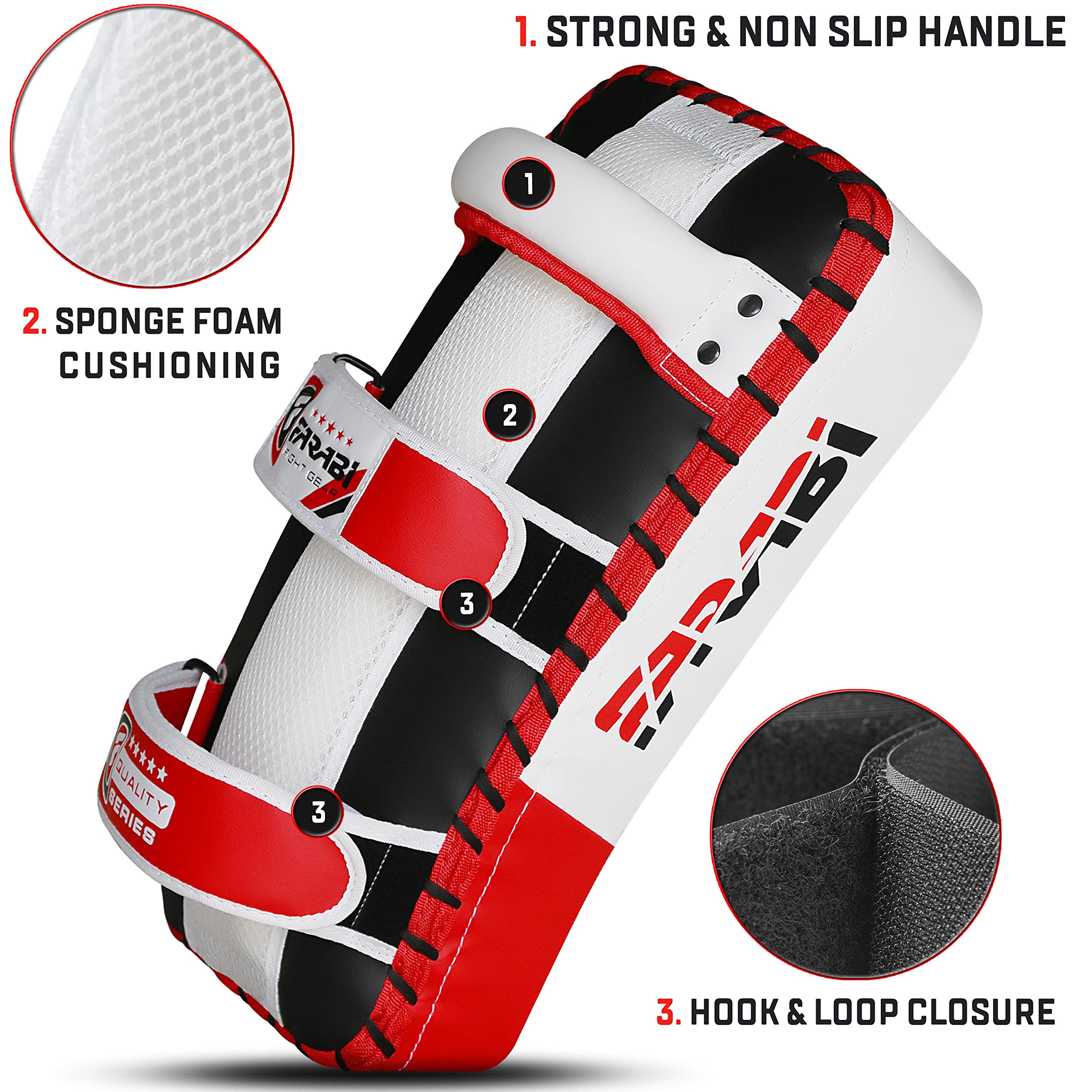 Farabi Thai Pad Training Kick Pad - Curved Coaching Pad for Muay Thai, MMA & Kickboxing - Durable Martial Arts Equipment for Training & Fitness - Perfect for Gyms, Dojos & Home Workouts