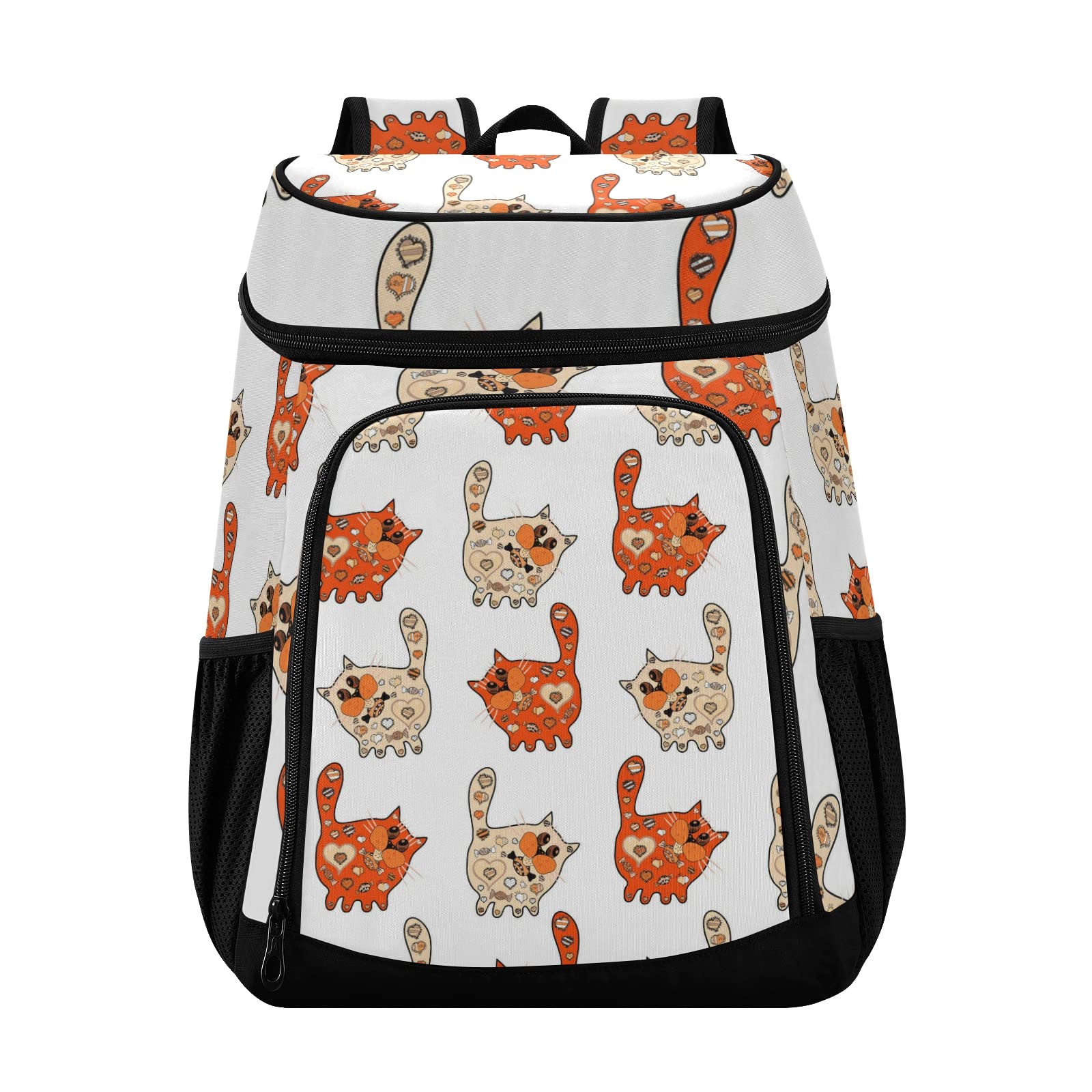 Stylish Insulated Cat-Themed Cooler Backpack - Leakproof 36-Can Portable Lunch Bag for Picnics, Beach, Hiking, Camping & Day Trips | Perfect for Outdoor Adventures, Work Lunches & Travel
