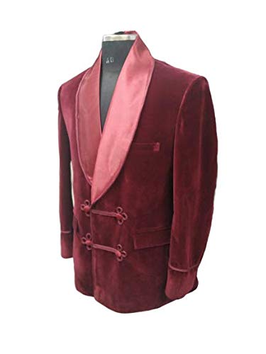 Luxury Men's Maroon Velvet Smoking Jacket - Elegant Dinner Party Blazer for Hosting & Formal Events | Perfect for Weddings, Cocktail Parties & Special Occasions